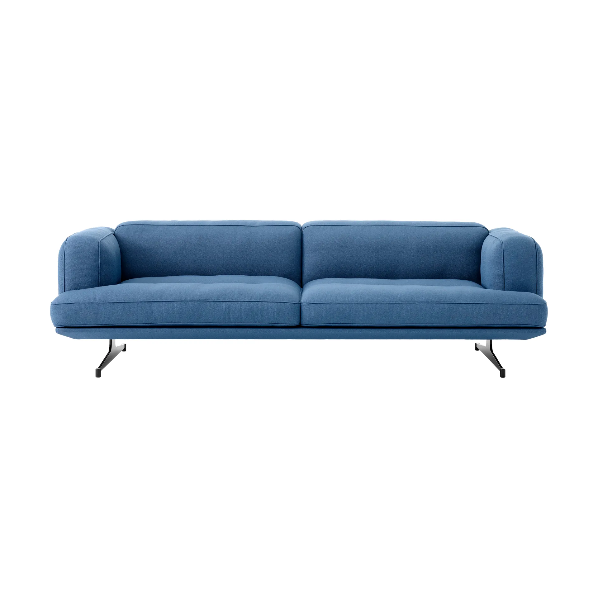 &Tradition Inland AV23 3-istuttava sohva Vidar 4 Denim Blue 733-mustat jalat
