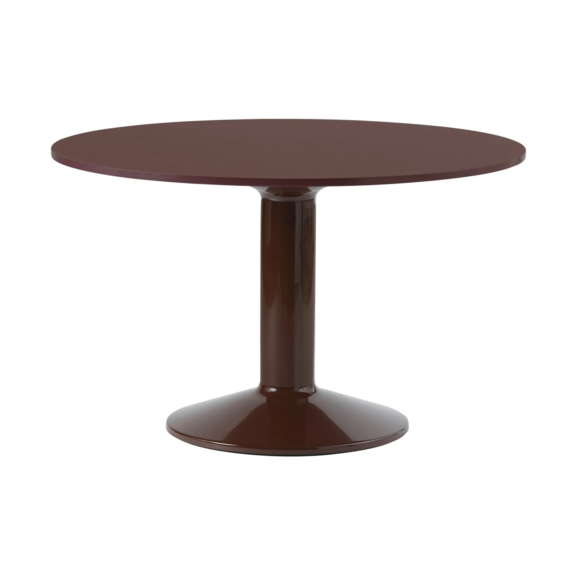 Muuto Midst pilaripöytä Dark red linoleum-dark red, Ø120 cm