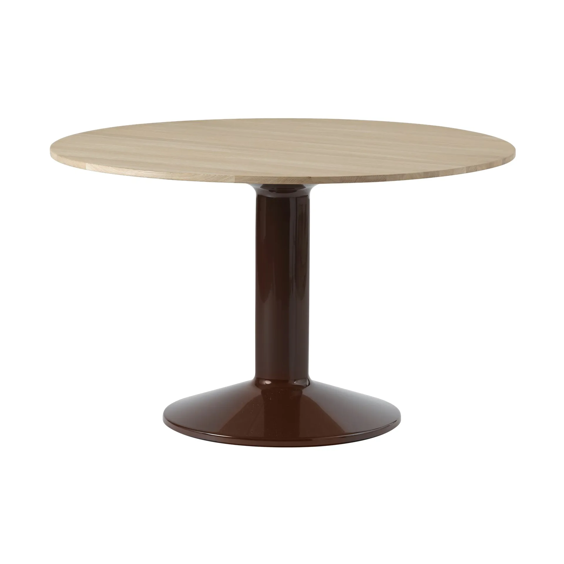 Muuto Midst pilaripöytä Oiled oak-dark red, Ø120 cm