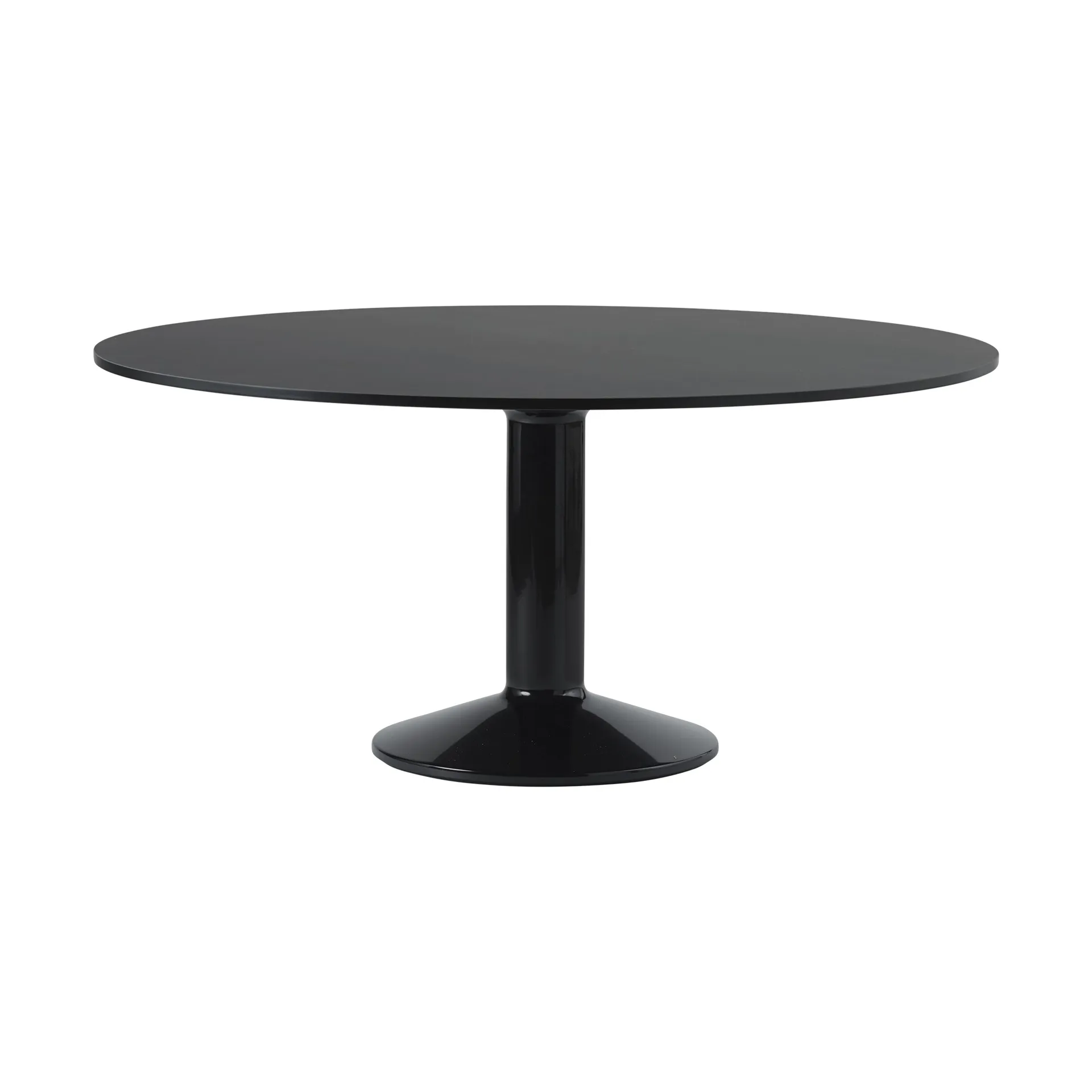 Muuto Midst pilaripöytä Black linoleum-black, Ø160 cm