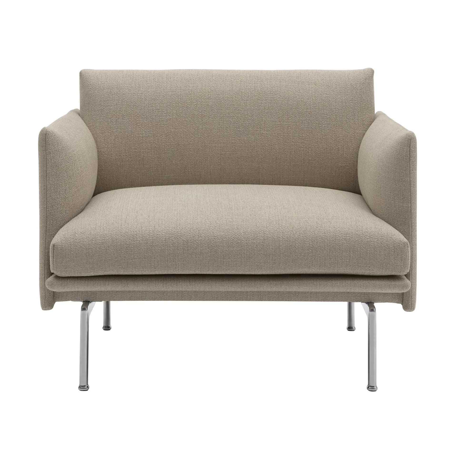 Muuto Outline chair -nojatuoli kangas Ecriture 240-Polished Aluminum