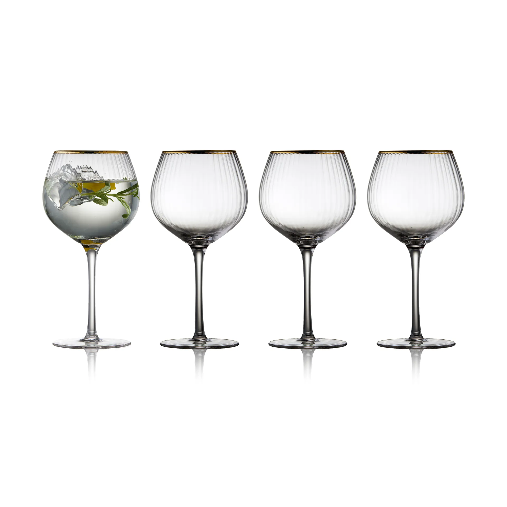 Lyngby Glas Palermo Gold gin & tonic -lasi 65 cl 4-pakkaus Kirkas-kulta