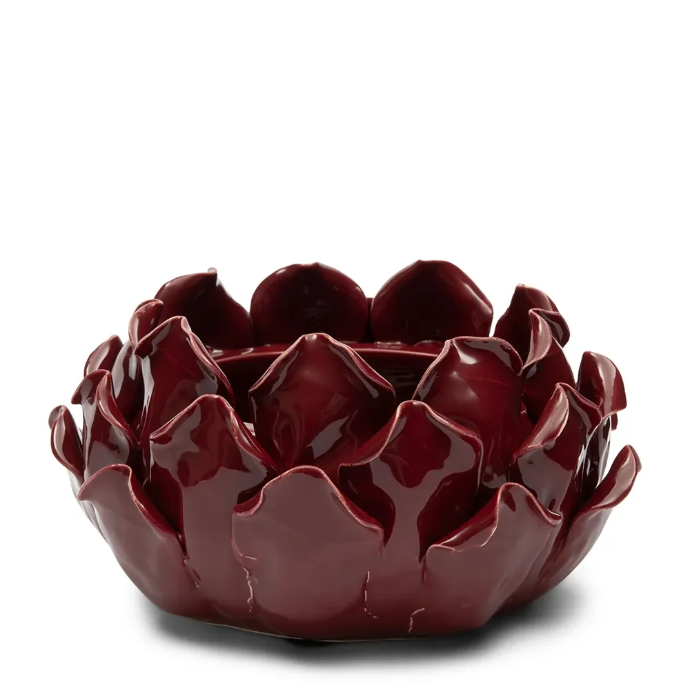 Riviera Maison, Kynttilänjalusta Artichoke Bowl Burgundy