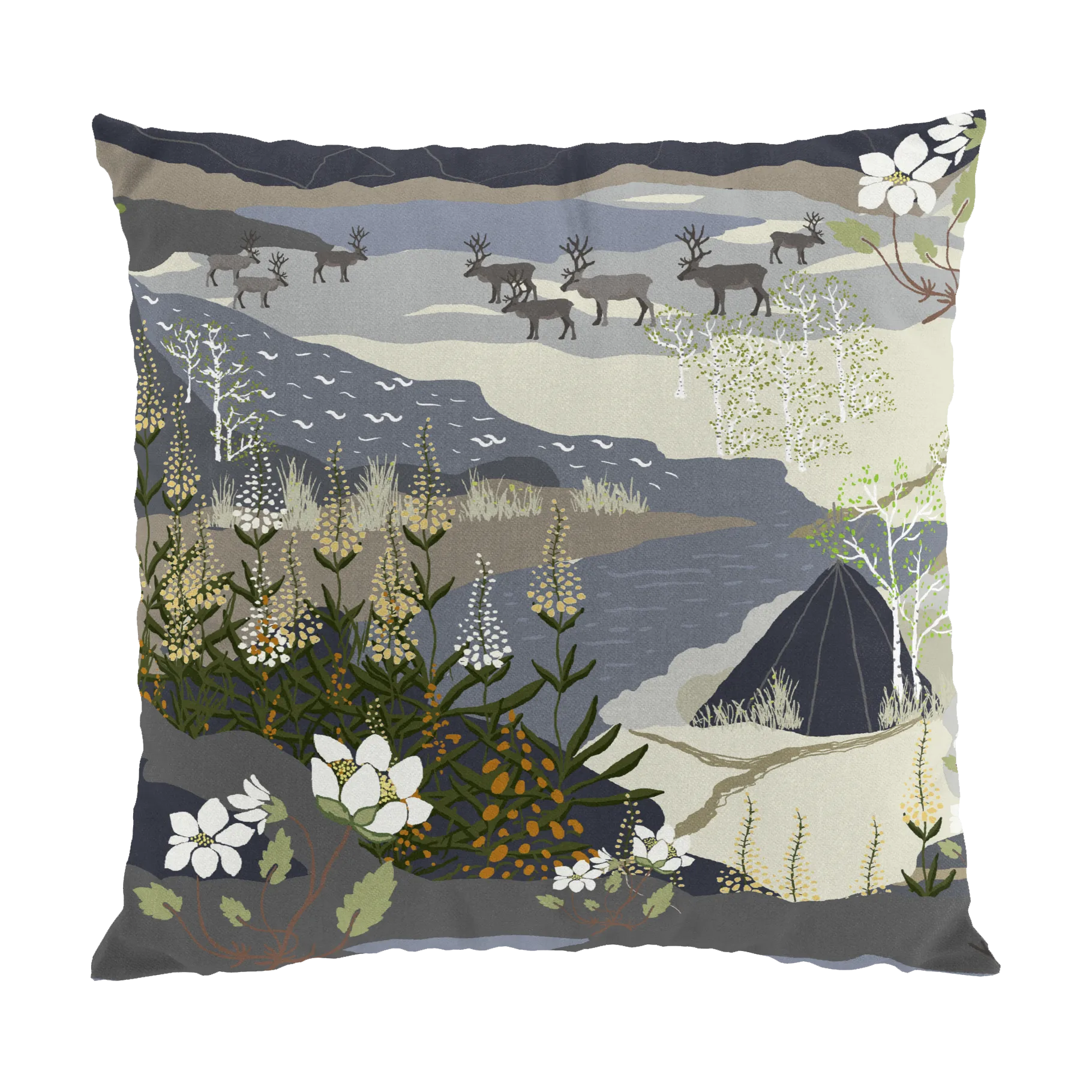 Arvidssons Textil Fjällvandring tyynynpäällinen 47x47 cm Sininen