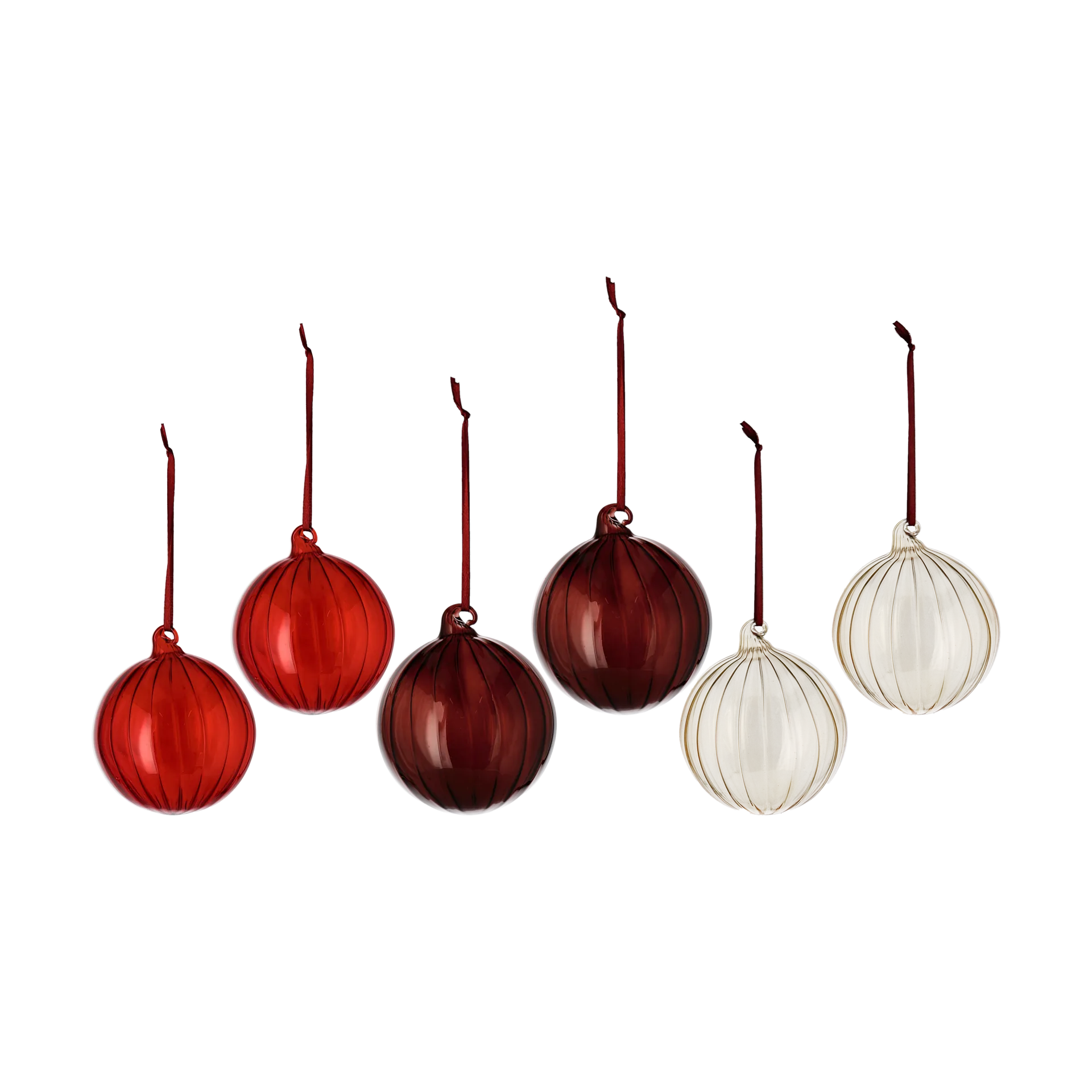 Scandi Living Clarity joulupallo Ø8 cm 6 kpl Punainen