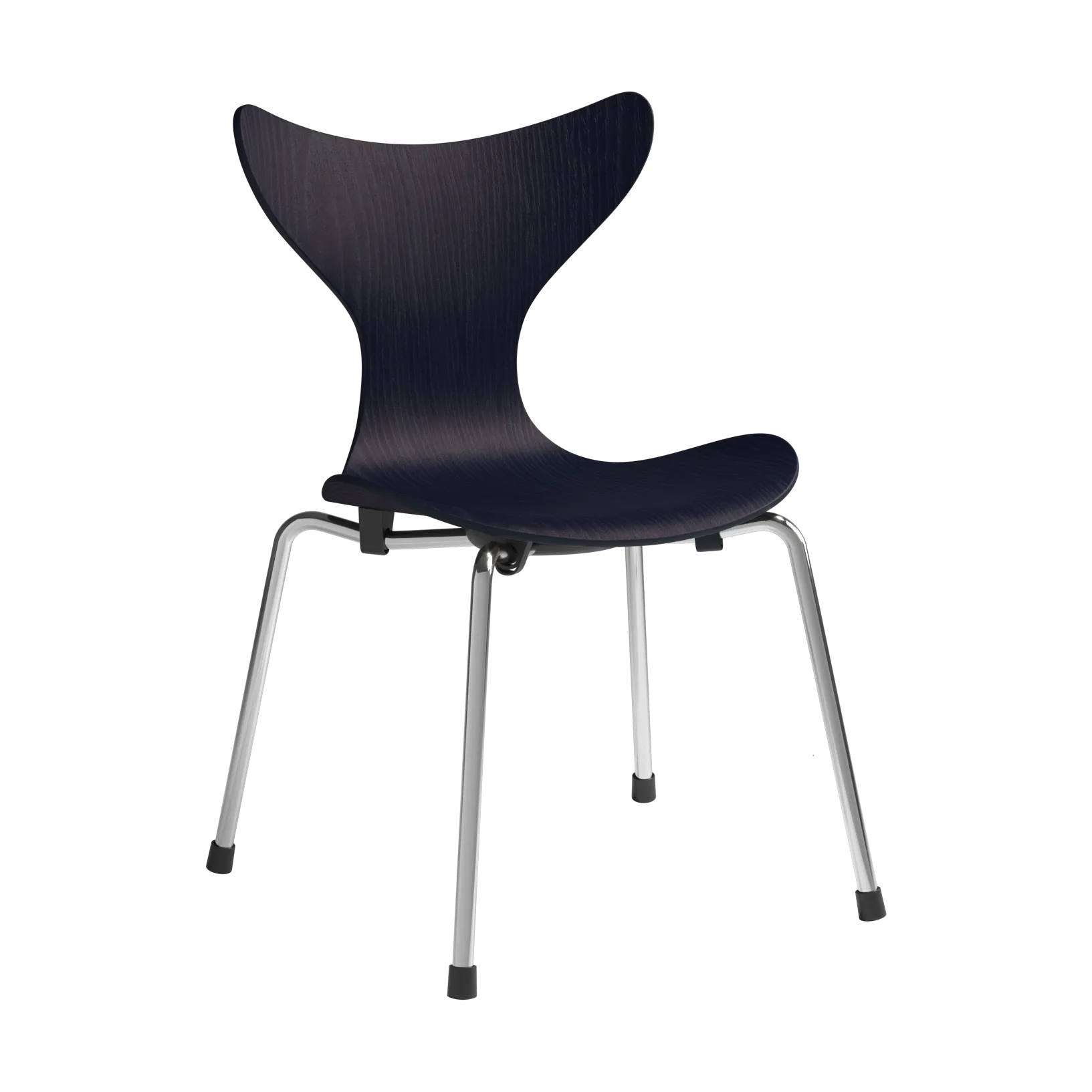 Fritz Hansen Liljan-lastentuoli Midnight blue maalattu pihlaja-kromi