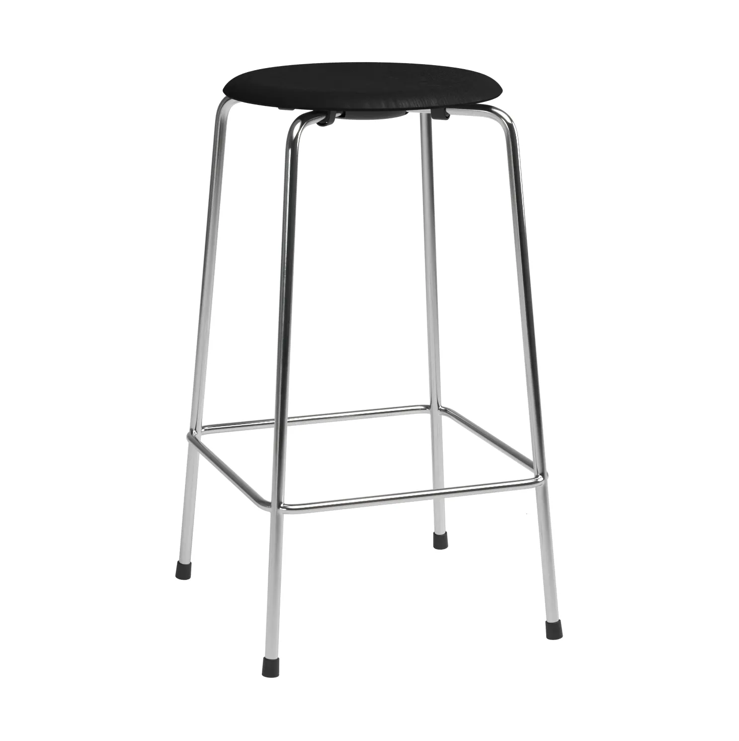 Fritz Hansen High Dot counter stool 4 jalkaa Musta saarni-kromi