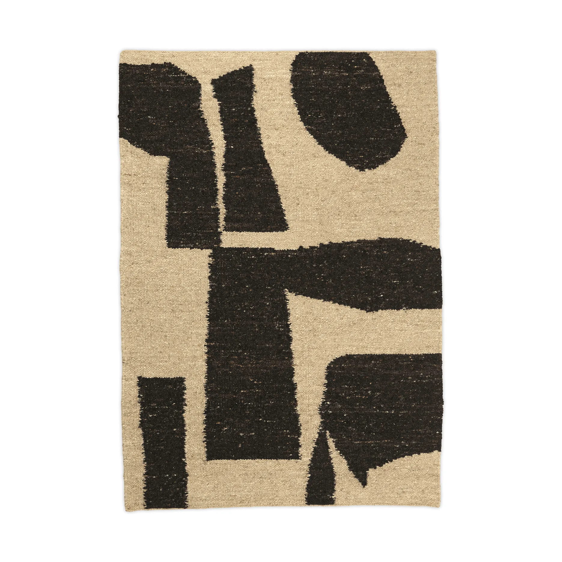 Ferm Living Piece villamatto Luonnonvalkoinen-kahvi, 140x200 cm