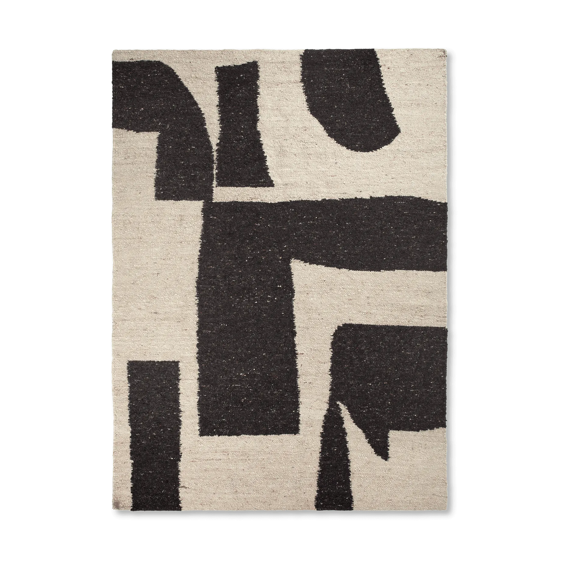Ferm Living Piece villamatto Off-white-Kahvi, 200x300 cm