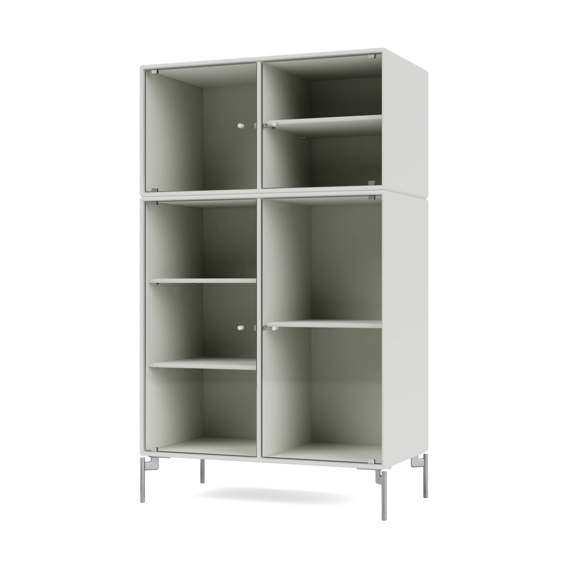 Montana Ripple III vitriinikaappi 69,6x117,6x38 cm Nordic-jalat chrome