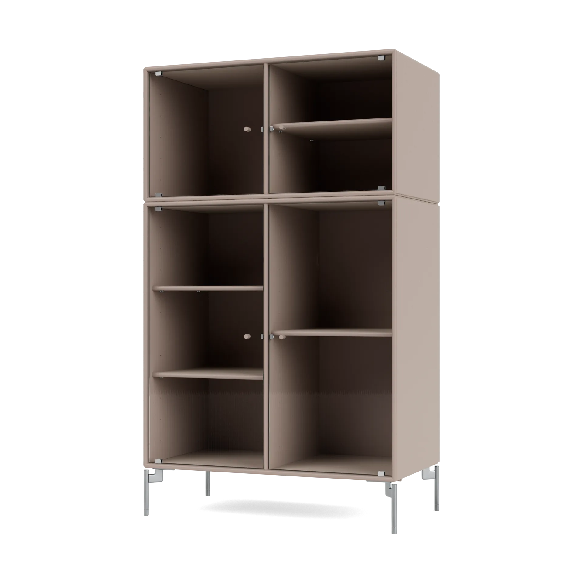 Montana Ripple III vitriinikaappi 69,6x117,6x38 cm Mushroom-jalat chrome