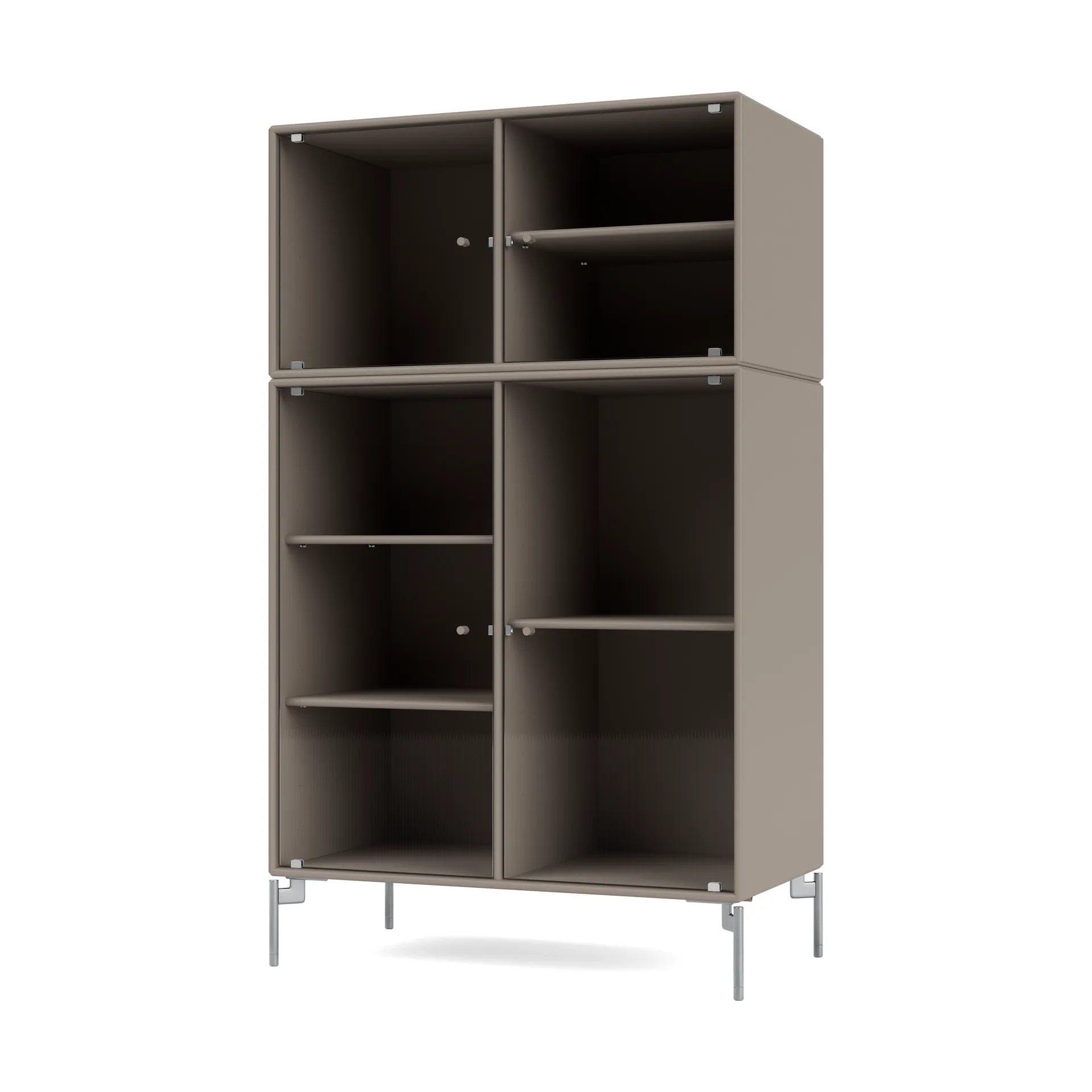 Montana Ripple III vitriinikaappi 69,6x117,6x38 cm Truffle-jalat chrome