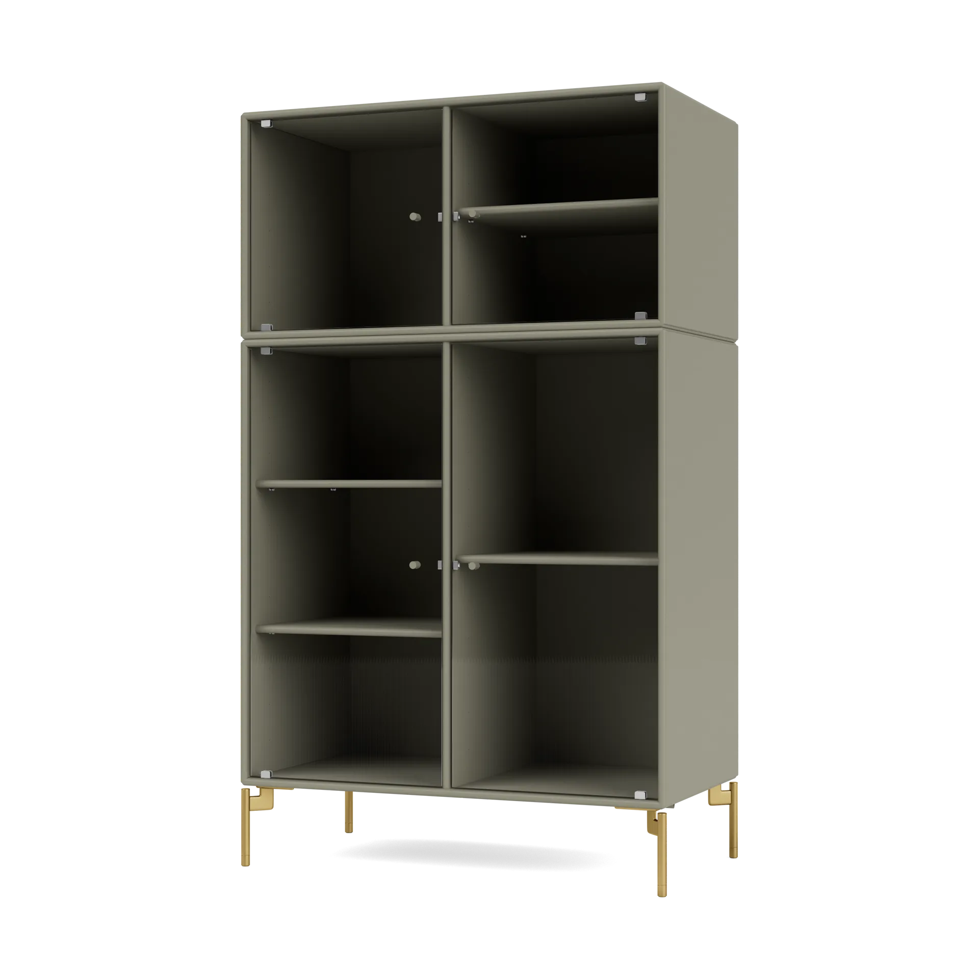 Montana Ripple III vitriinikaappi 69,6x117,6x38 cm Fennel-jalat brass