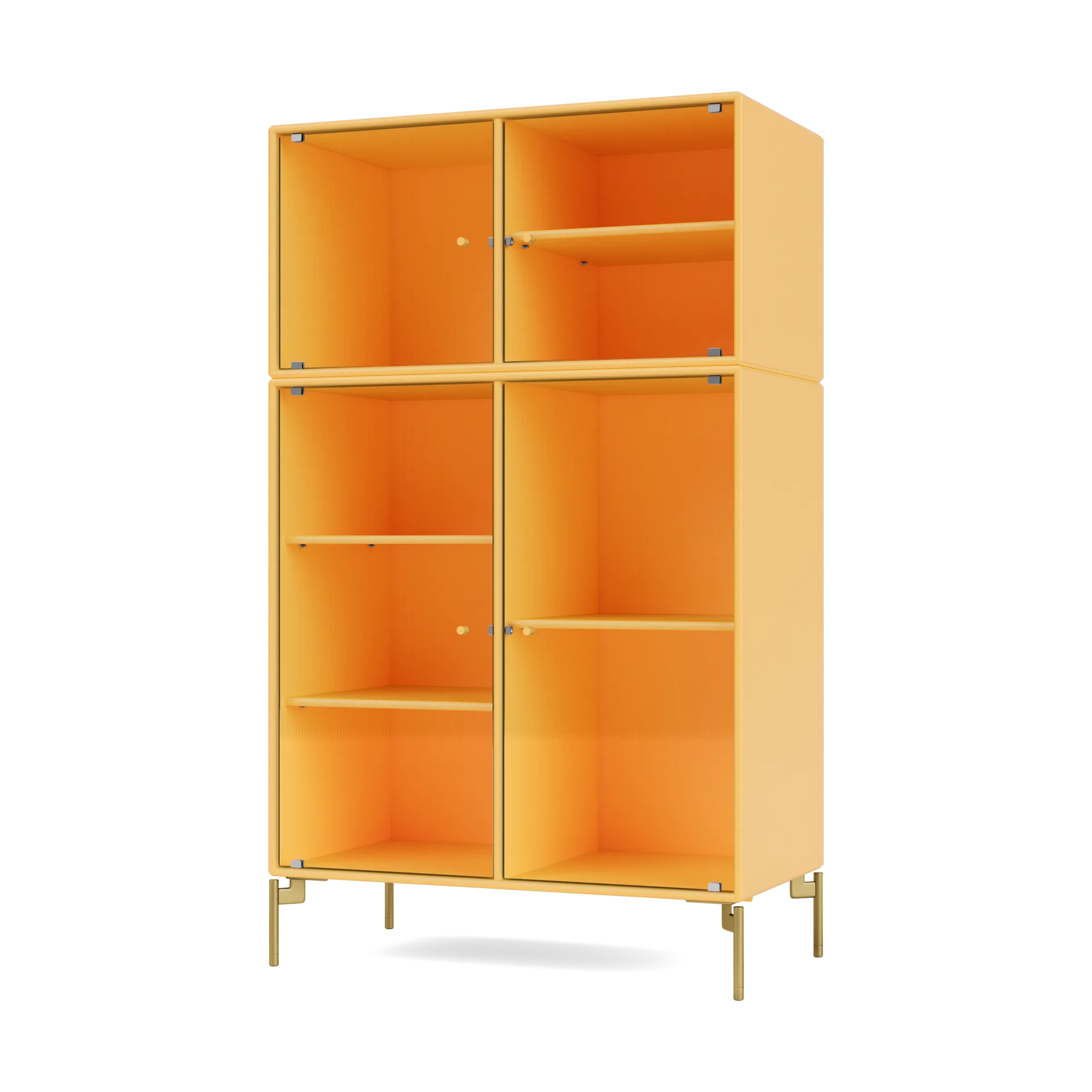 Montana Ripple III vitriinikaappi 69,6x117,6x38 cm Acacia-jalat brass