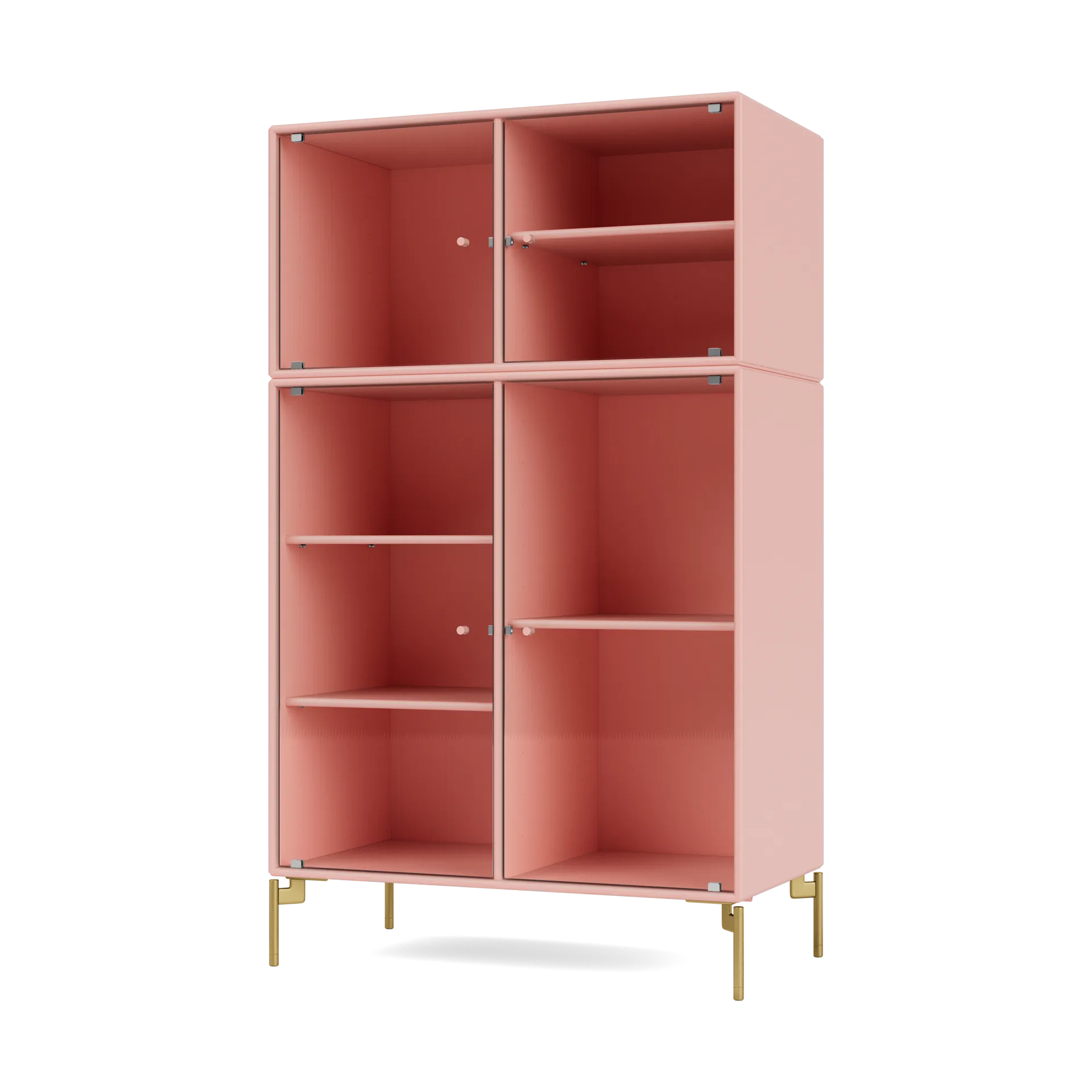 Montana Ripple III vitriinikaappi 69,6x117,6x38 cm Ruby-jalat brass