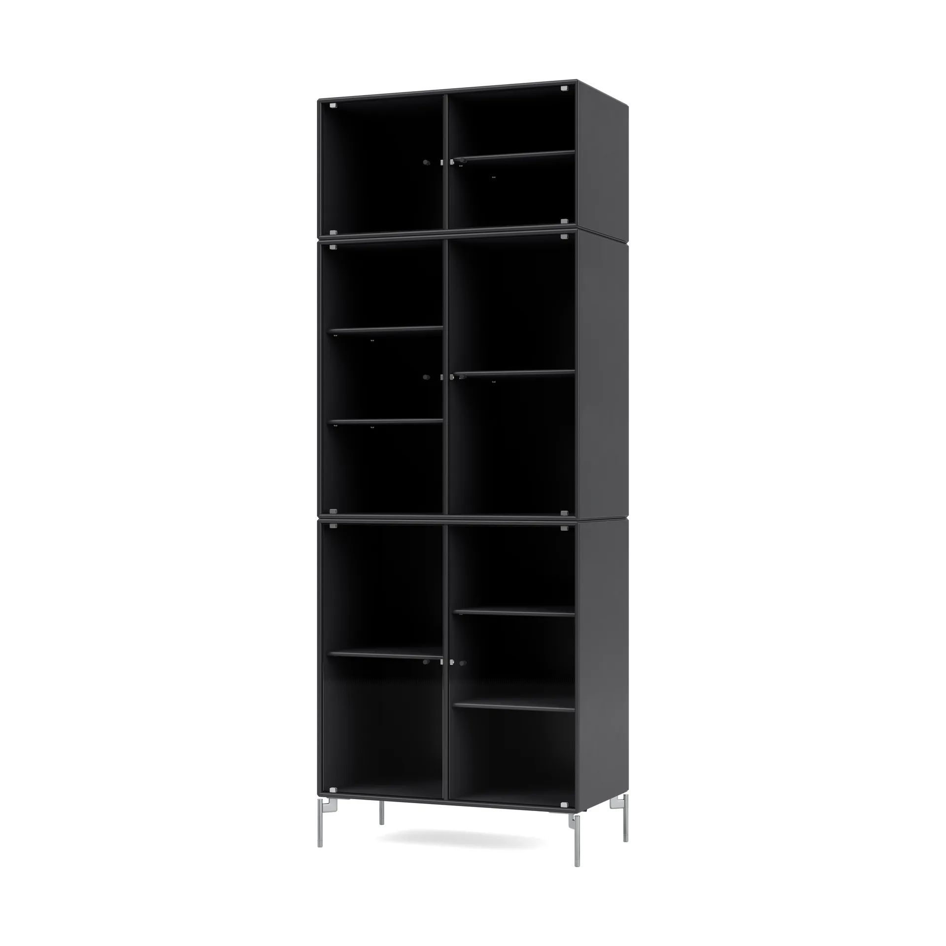Montana Ripple IV vitriinikaappi 69,6x187,2x38 cm Anthracite-jalat chrome