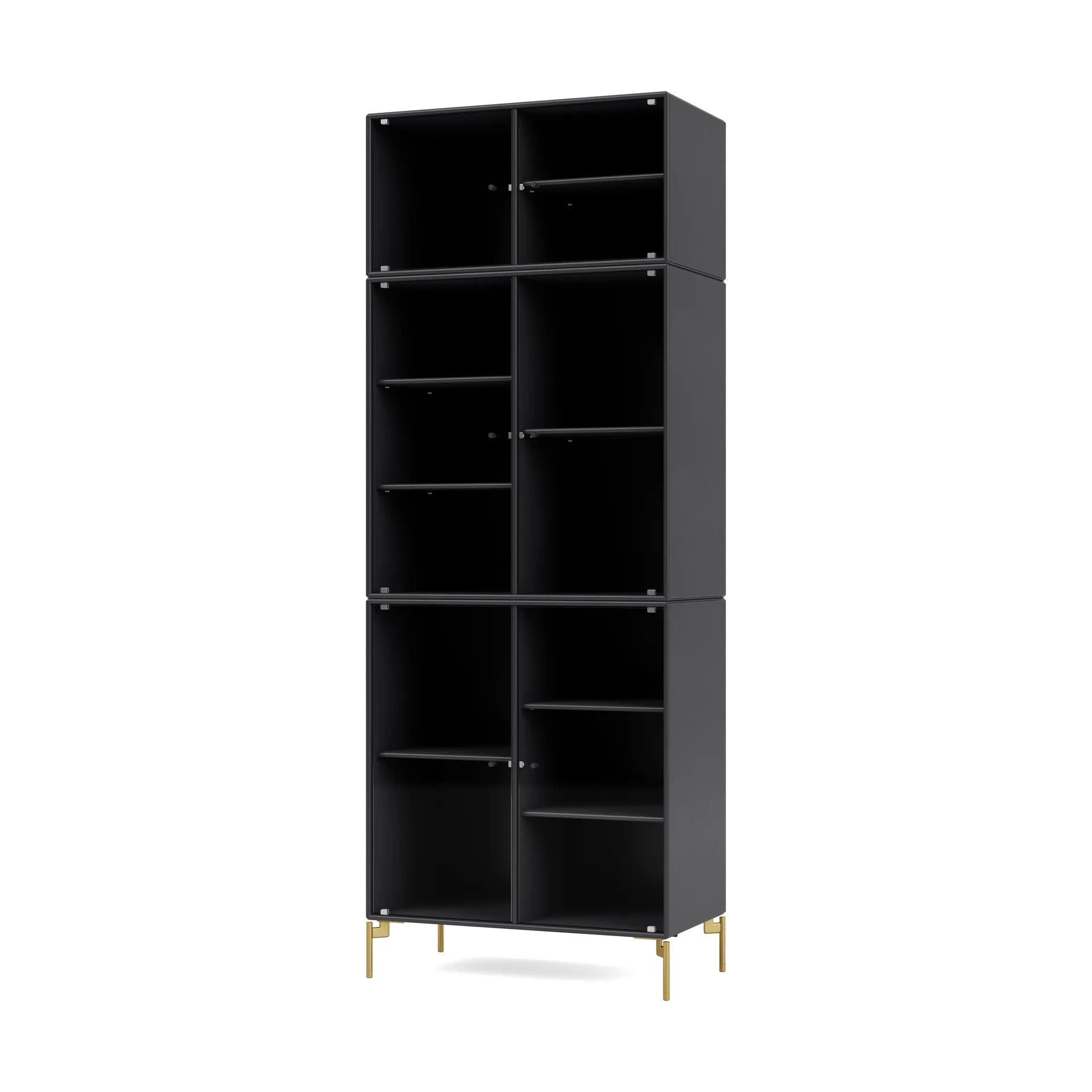 Montana Ripple IV vitriinikaappi 69,6x187,2x38 cm Anthracite-jalat brass