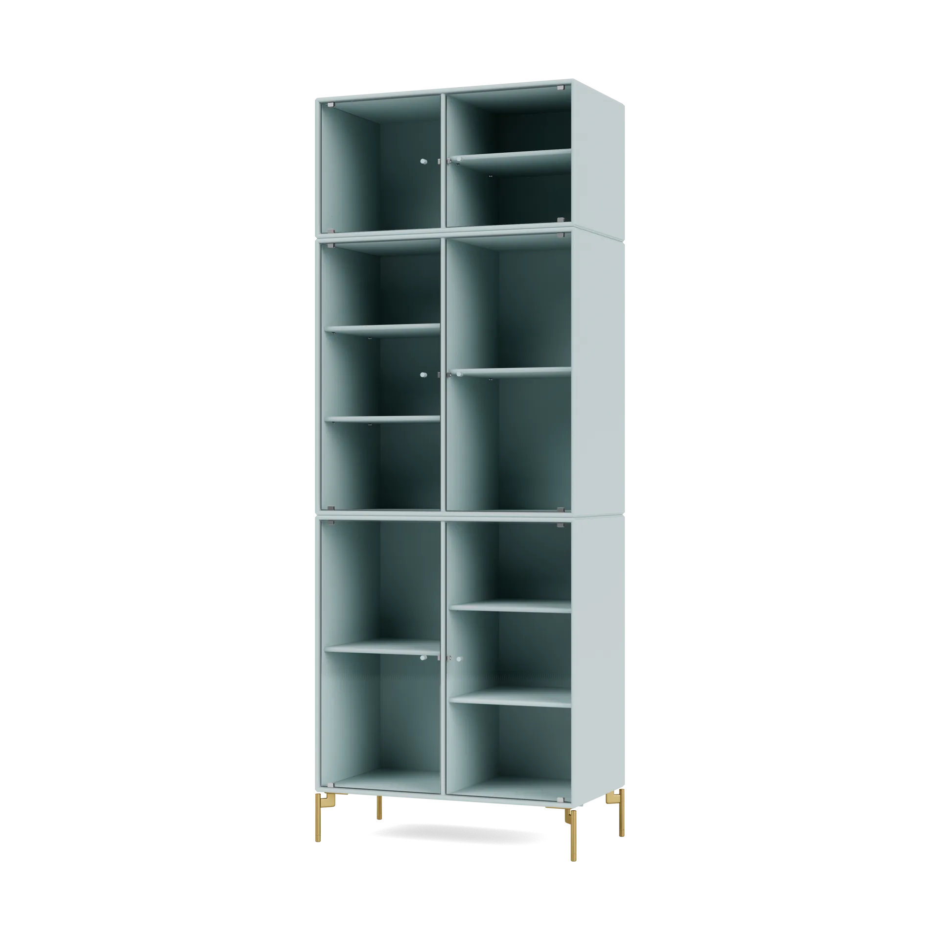 Montana Ripple IV vitriinikaappi 69,6x187,2x38 cm Flint-jalat brass