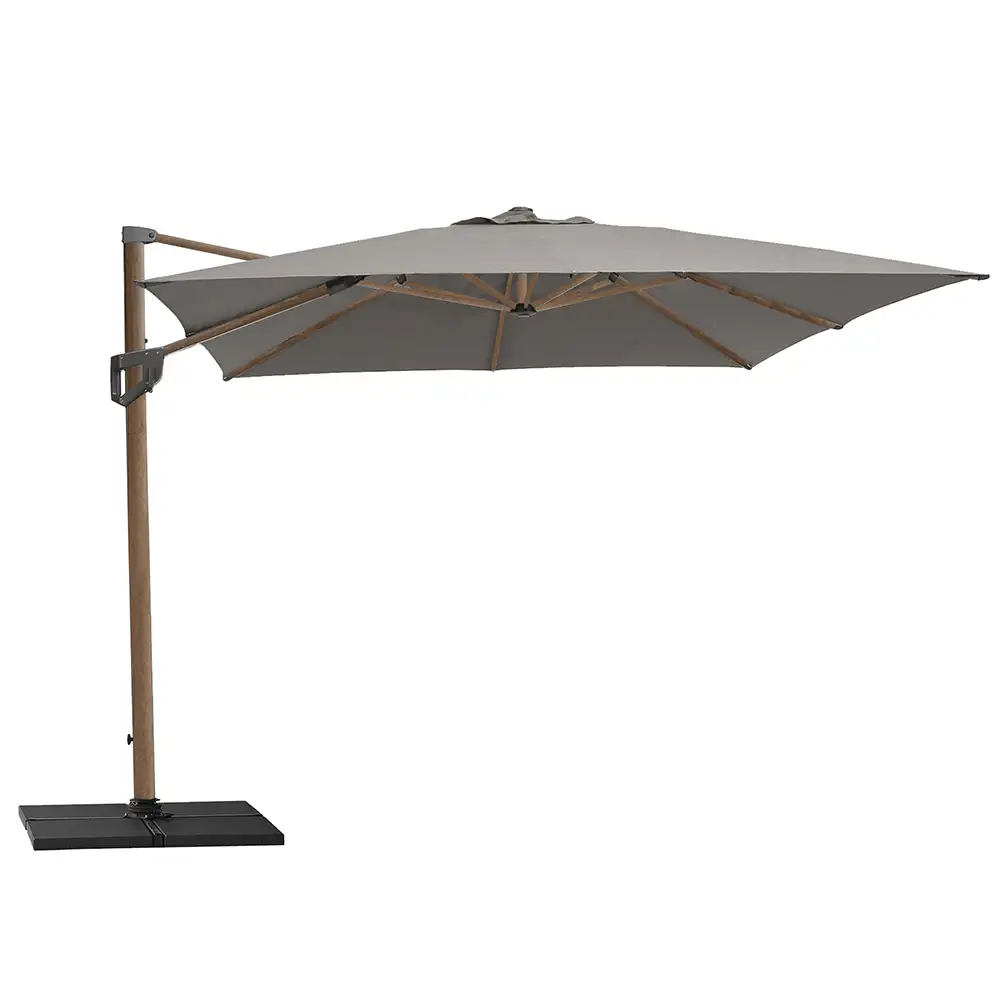 Cane-line, Hyde Luxe 300x400 cm Taupe/Wood look Vapaasti riippuva aurinkovarjo
