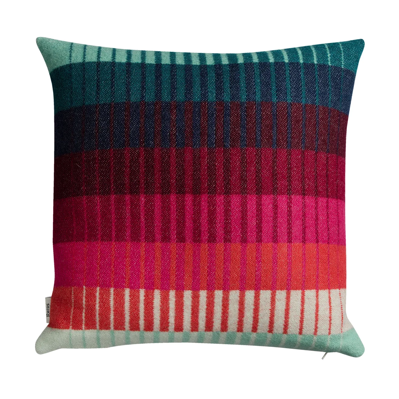Røros Tweed Åsmund gradient tyyny 50x50 cm Red-turquoise