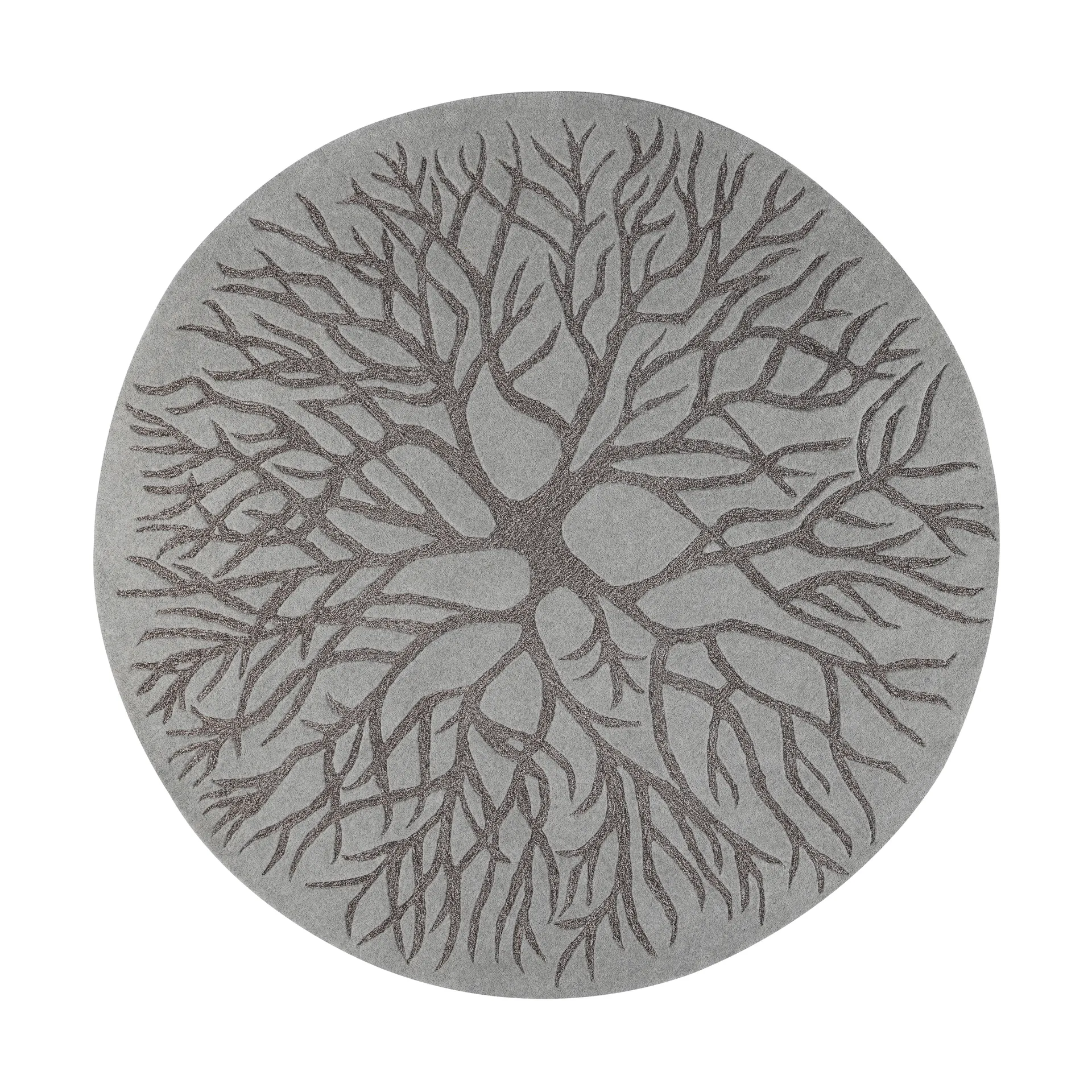 Kateha Birds nest, käsin kudottu matto Ø 220 cm MD Grey