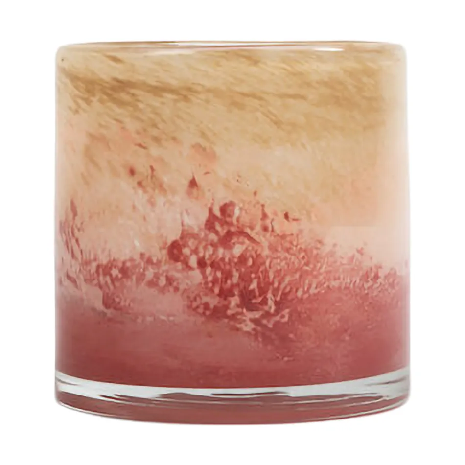 Byon Calore kynttilälyhty XS Ø 10 cm Vaaleanpunainen-beige-bordeaux