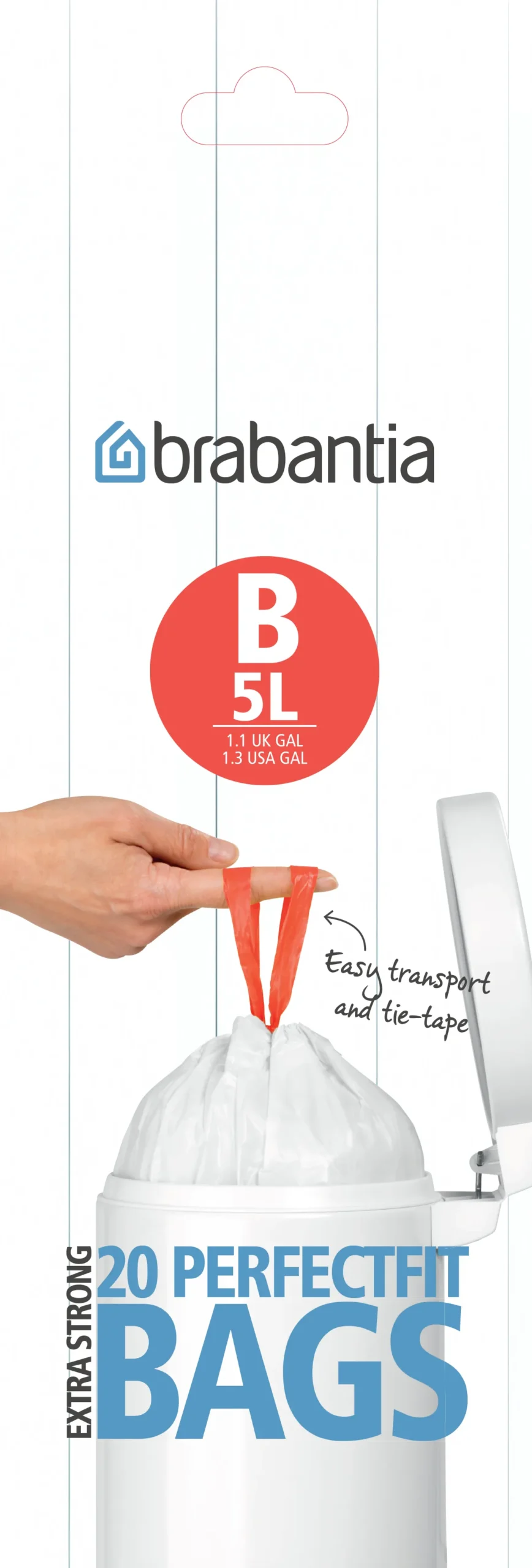 Brabantia Jätepussit B, 5L 20 pussia/rulla 5 L