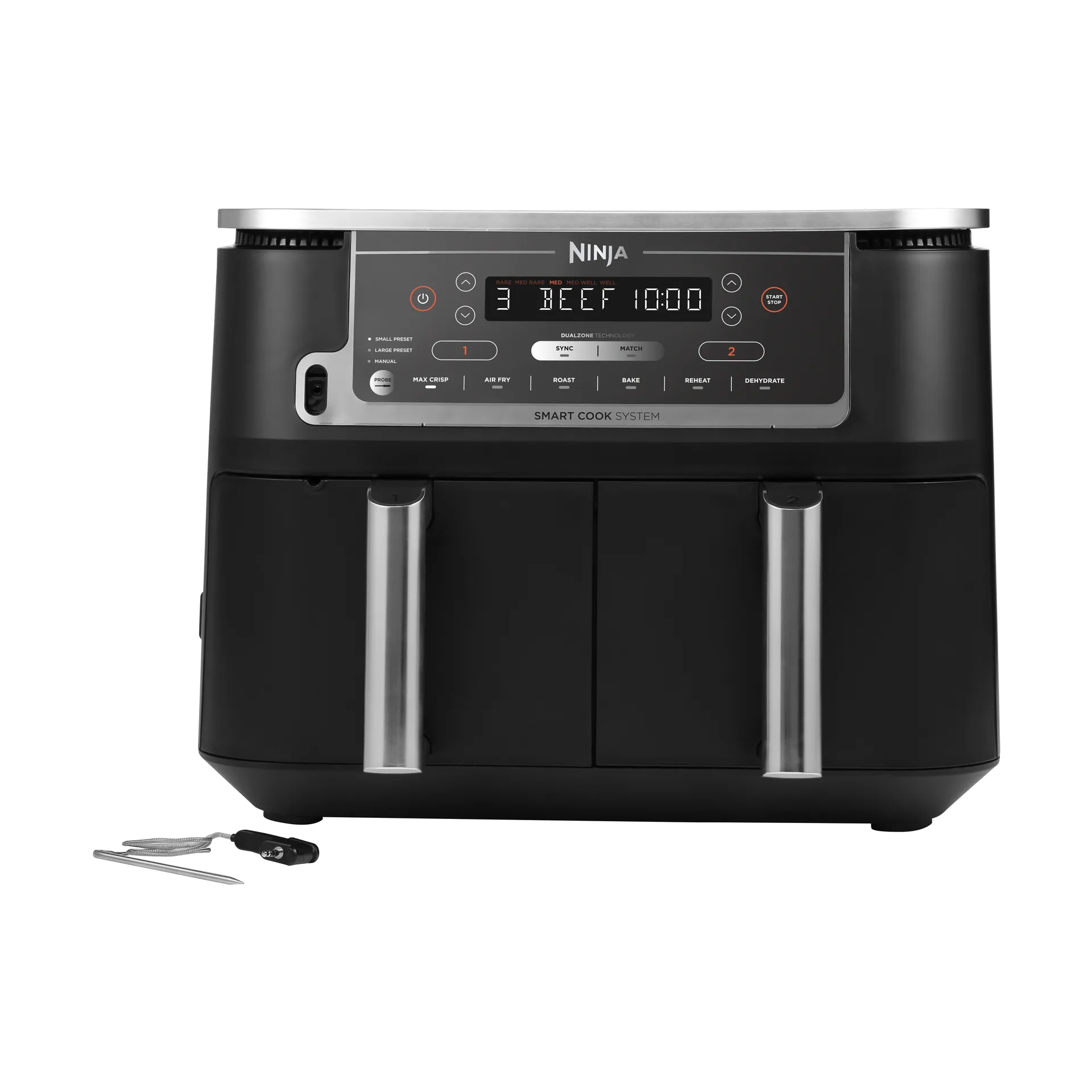 Ninja Ninja Foodi Max AF451 Airfryer Dual Zone Lämpömittari 9,5 L Musta