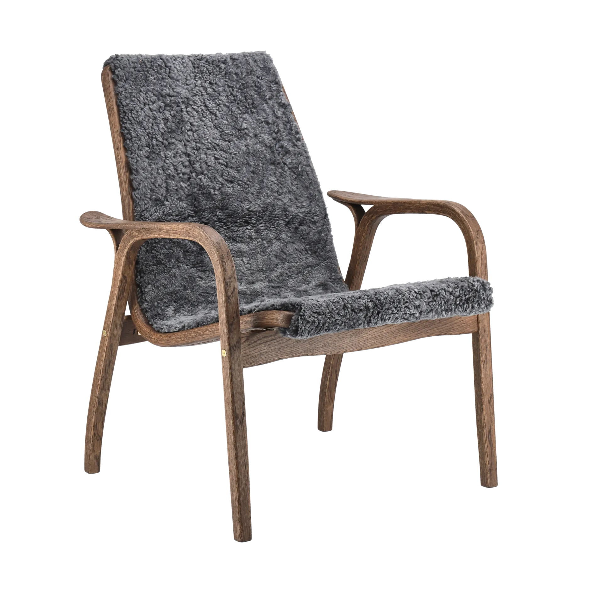 Swedese Laminett nojatuoli tammi/lampaannahka Special Edition Rubio Monocoat Chocolate-Charcoal