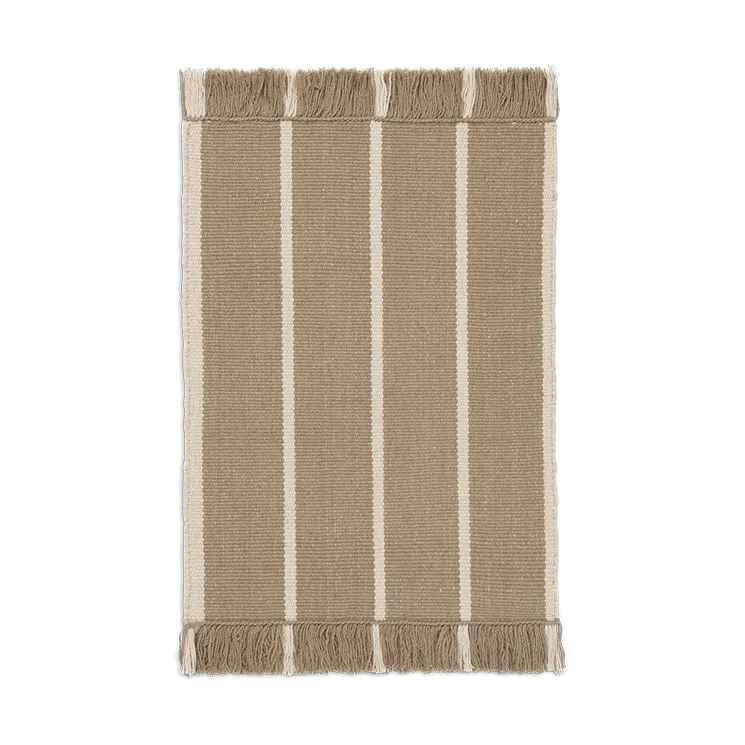 Ferm Living Calm kelim kynnysmatto Dark Sand, Off-white, 50x70 cm