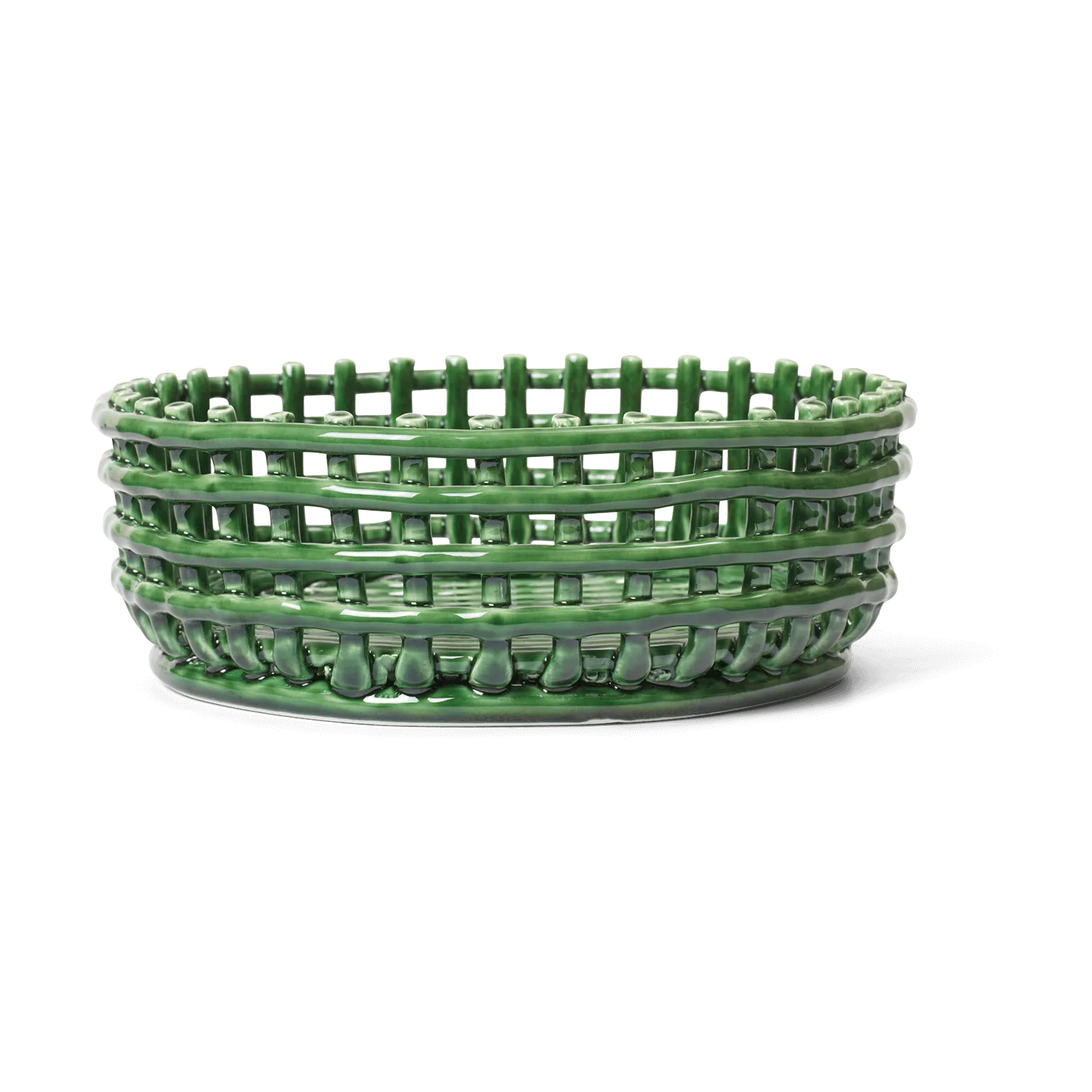 Ferm Living Ceramic punottu kulho Emerald Green