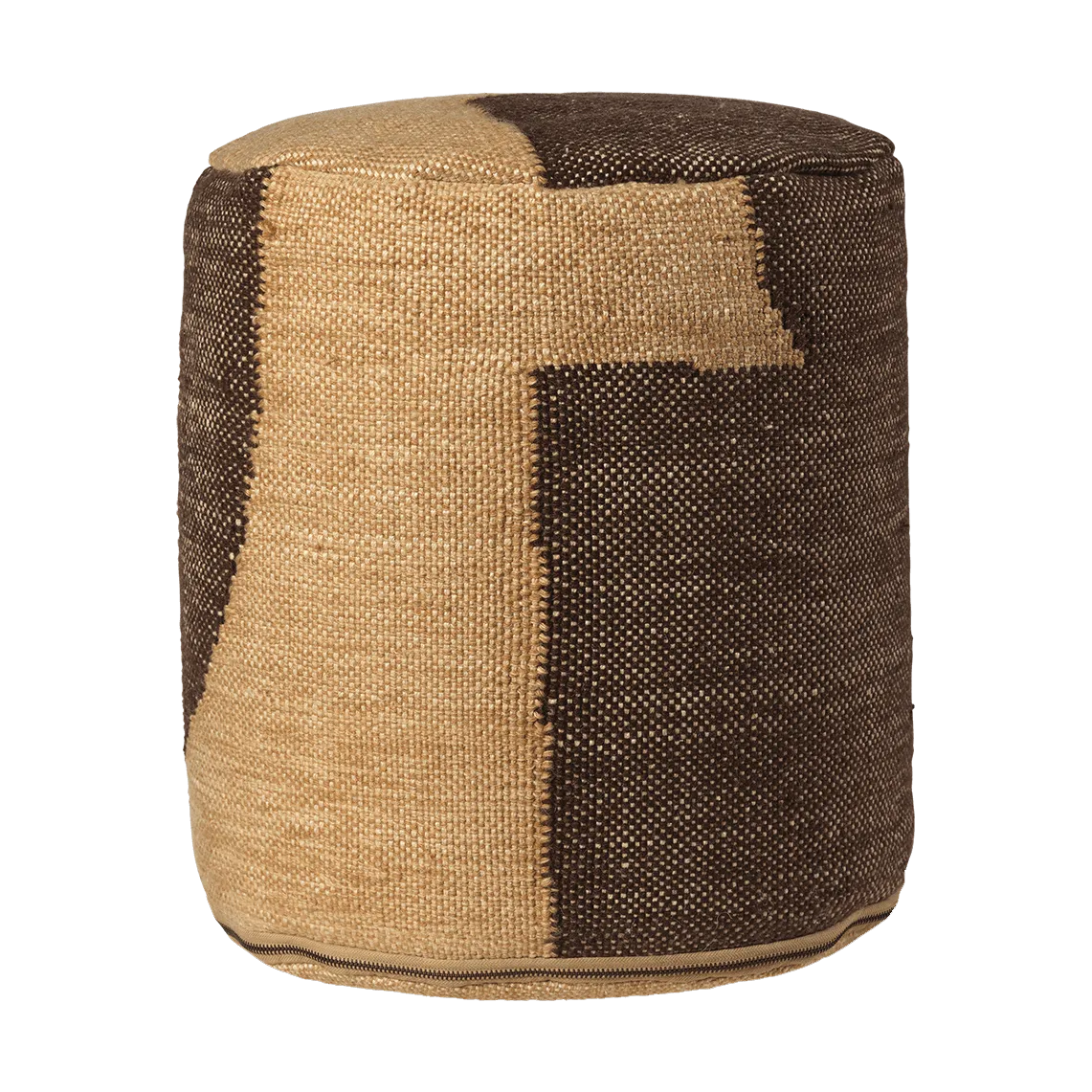 Ferm Living Forene cylinder pouf istuinrahi Ø38x42 cm Tan-Chocolate