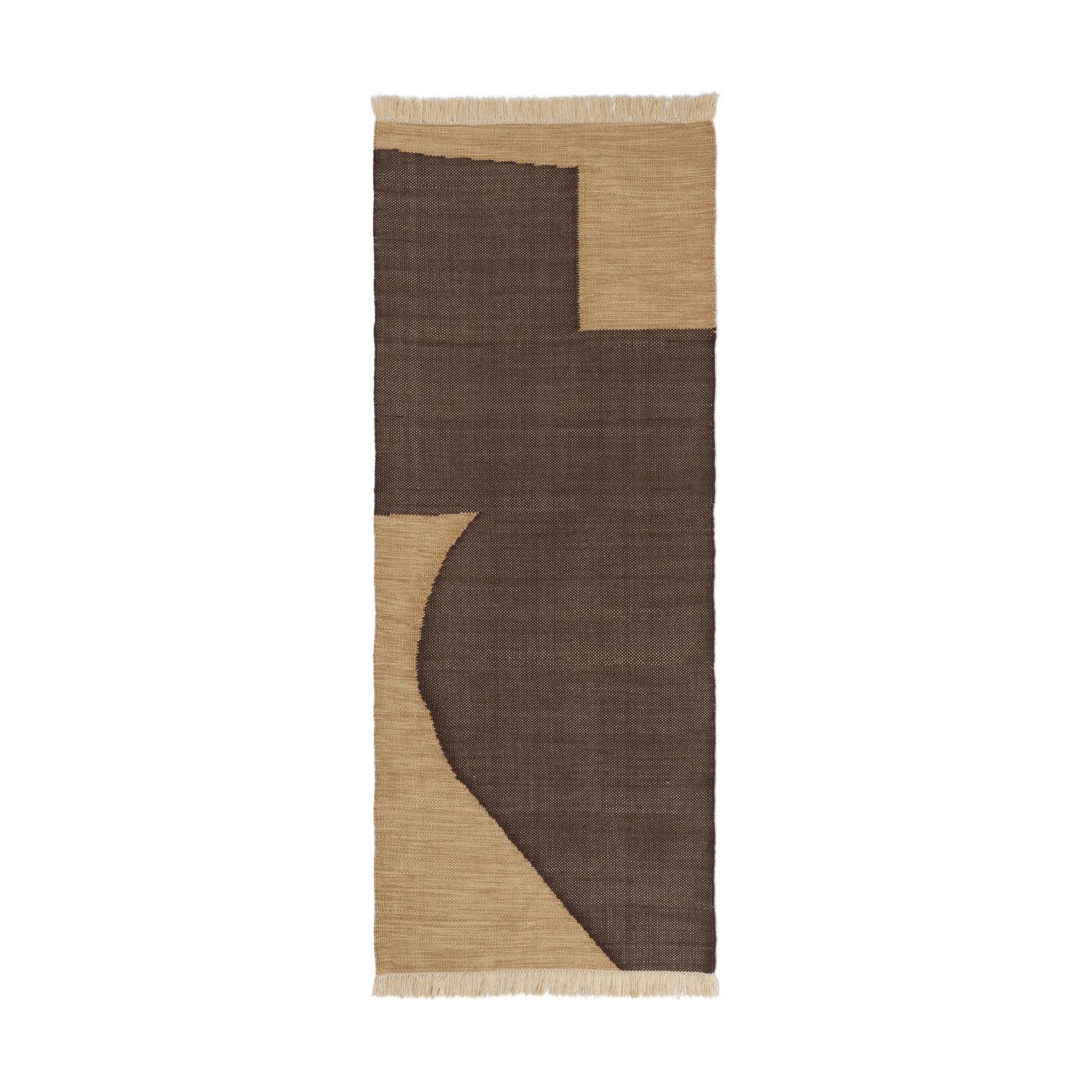 Ferm Living Forene kävelymatto Tan-Chocolate, 80x200 cm