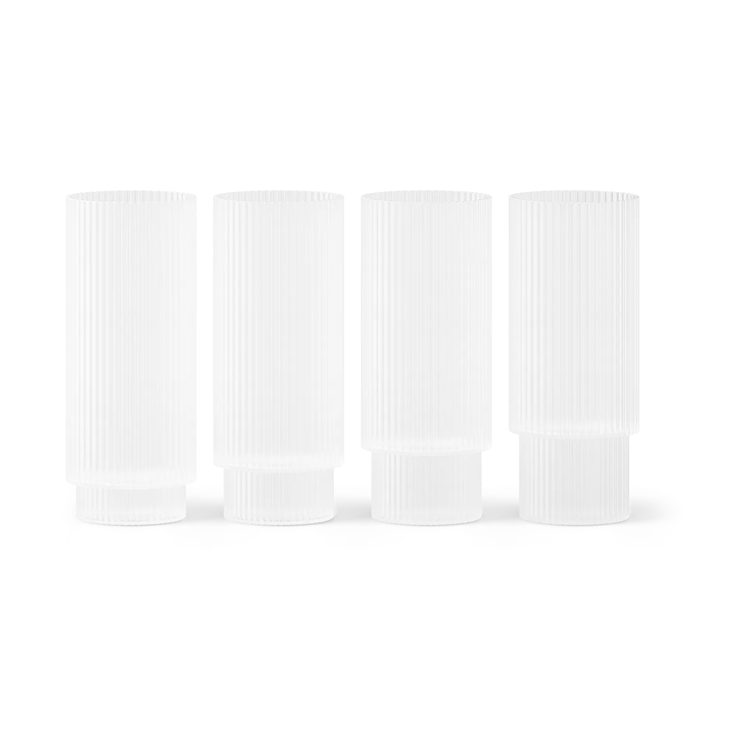 Ferm Living Ripple -longdrink-lasi 4/pk Frosted