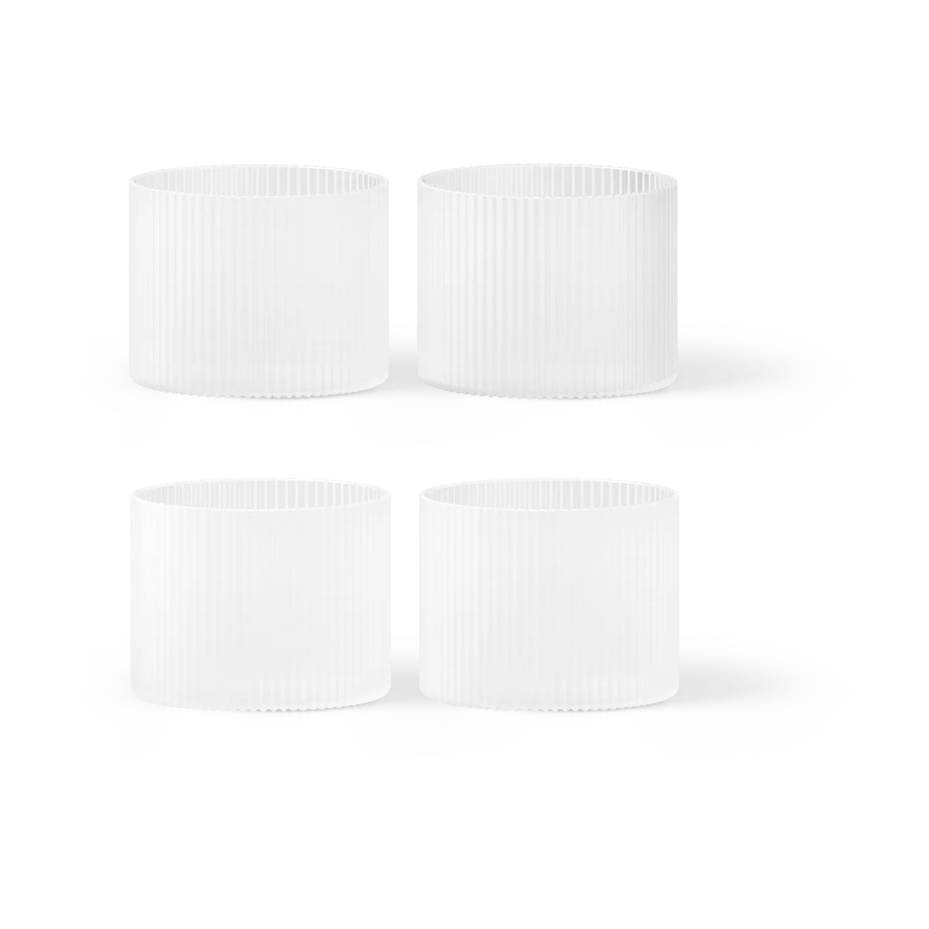 Ferm Living Ripple lasi matalat 4-pack Frosted