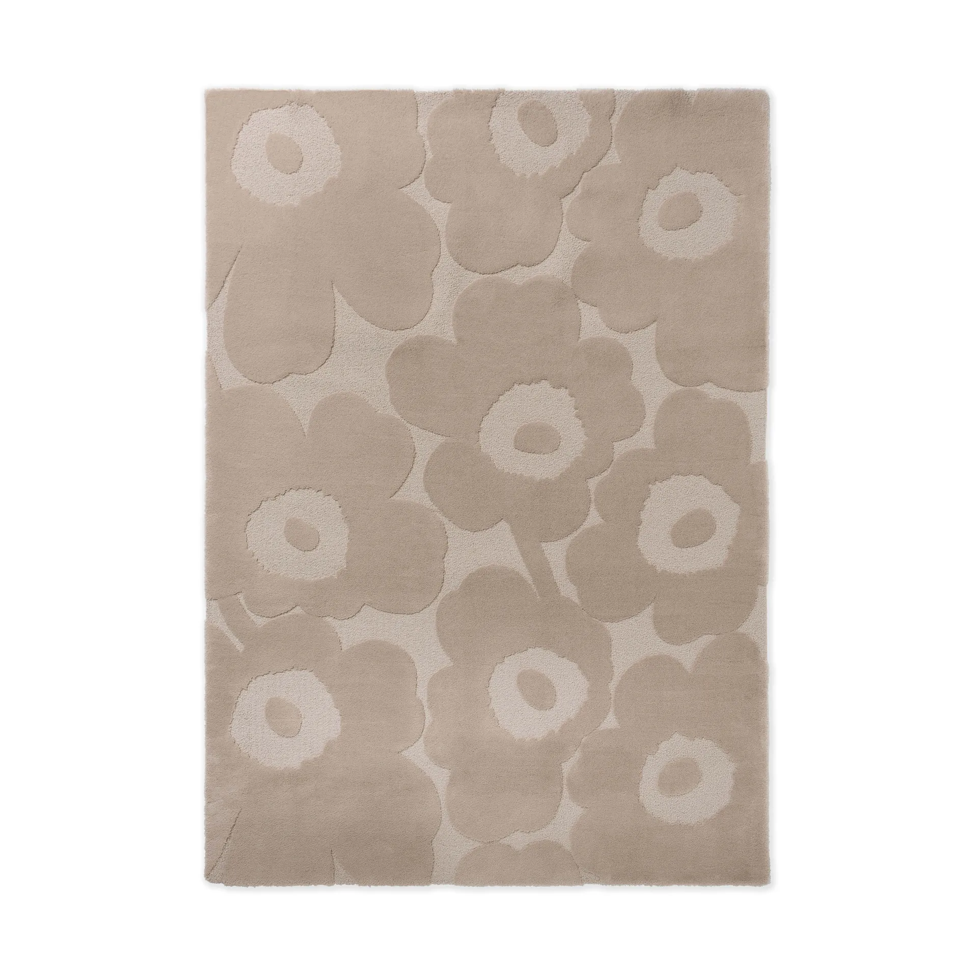 Marimekko Unikko villamatto Light Beige, 250x350 cm