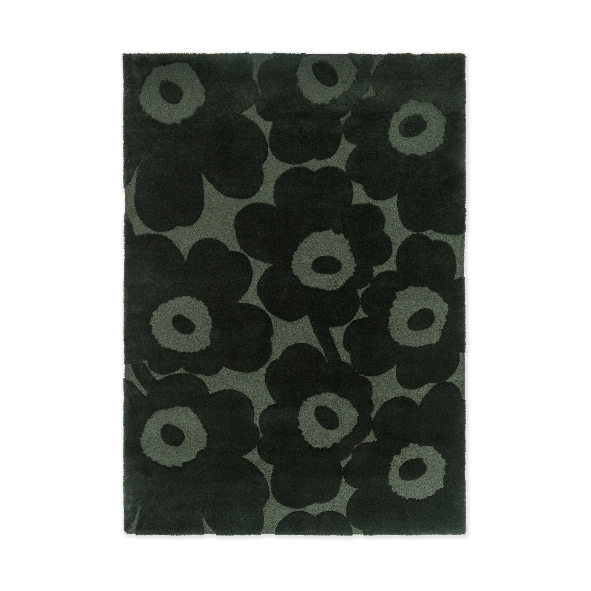 Marimekko Unikko villamatto Dark Green, 250x350 cm