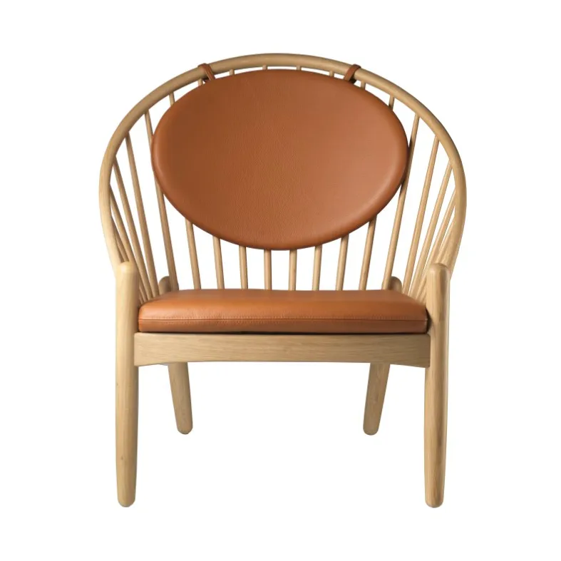 FDB Møbler J166 Jørna tuoli Oak nature lacquered-cognac leather