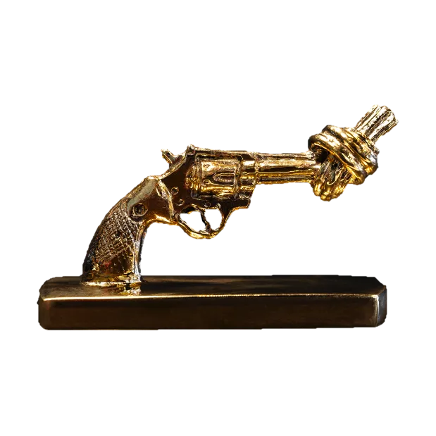 Non Violence Knotted Gun mini 7 cm Pronssi