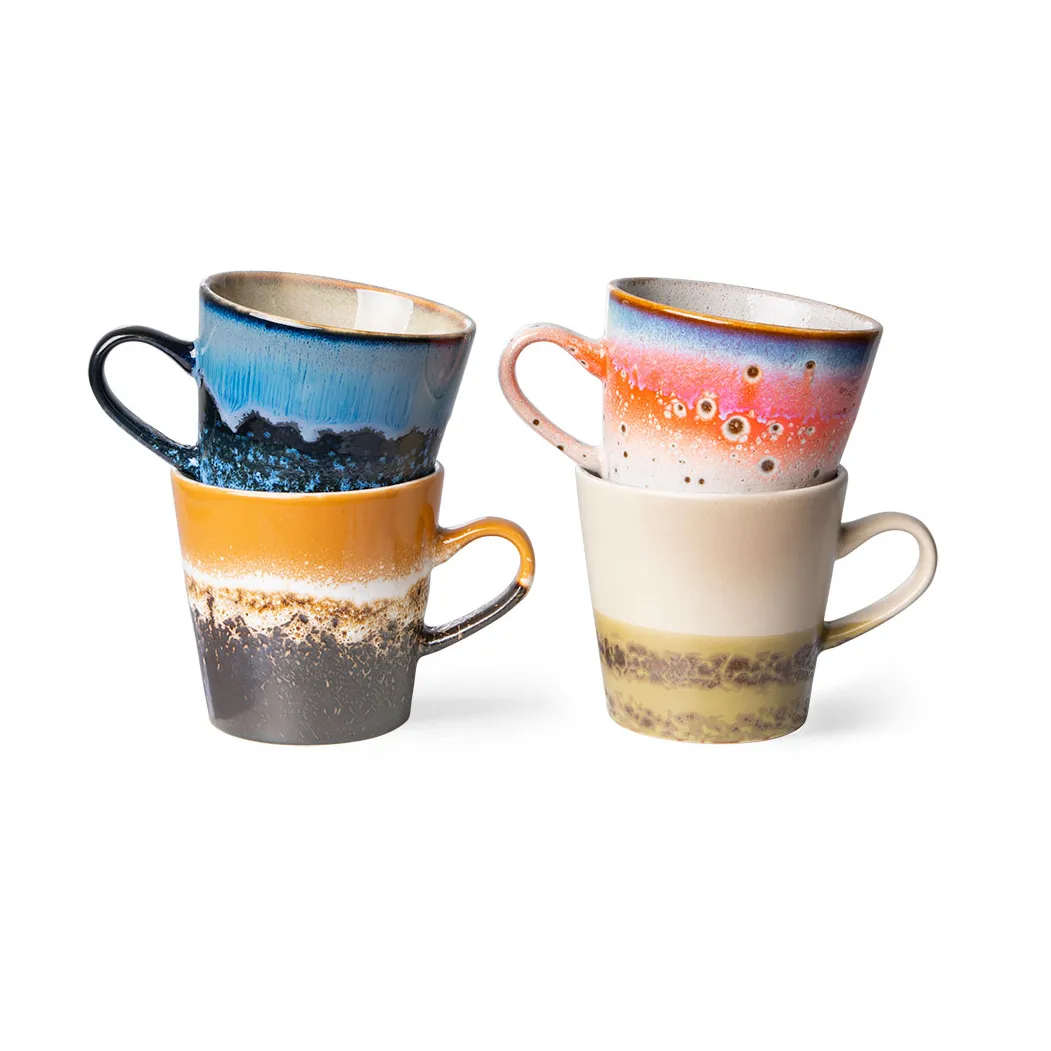 HKliving 70's ceramics Americano muki 4 kpl 26 cl Pegasus