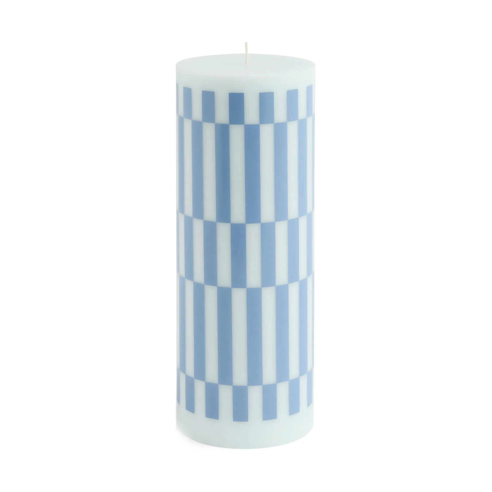 HAY Column Candle pöytäkynttilä large 25 cm Light blue-dusty blue check