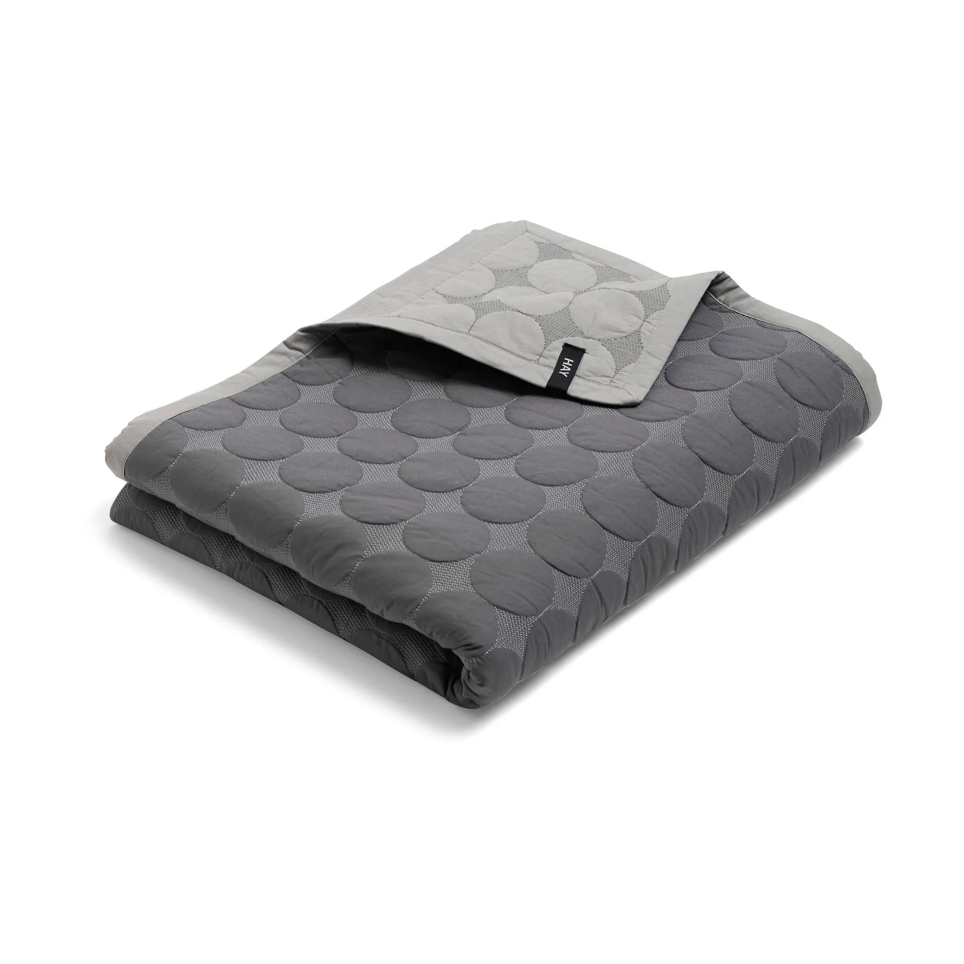 HAY Mega Dot päiväpeitto organic 260x260 cm Dark grey