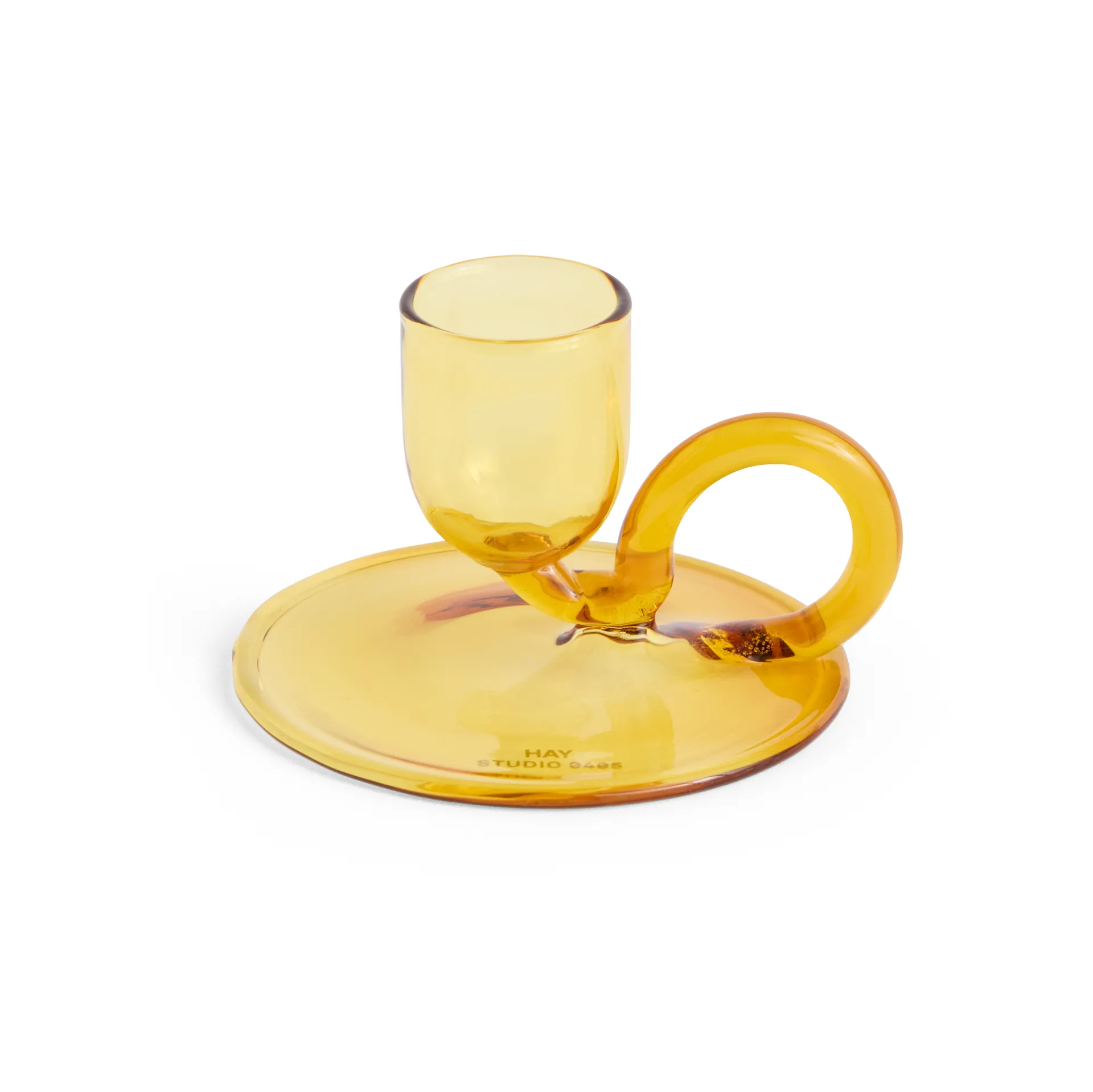 HAY Tiny kynttilänjalka curved Yellow