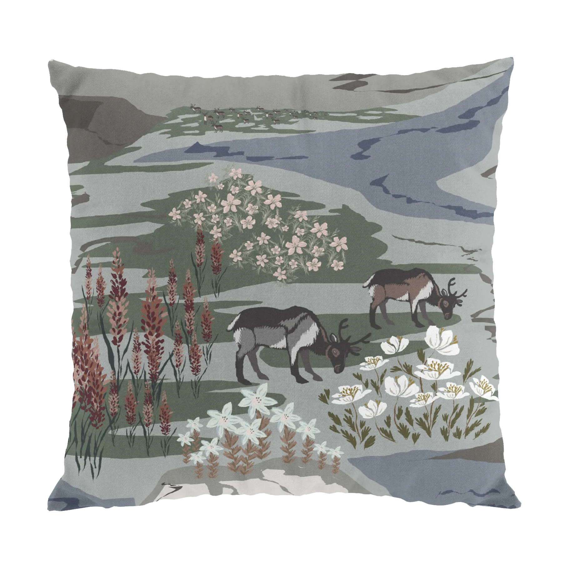Arvidssons Textil Fjällängar tyynynpäällinen 47x47 cm Harmaanvihreä