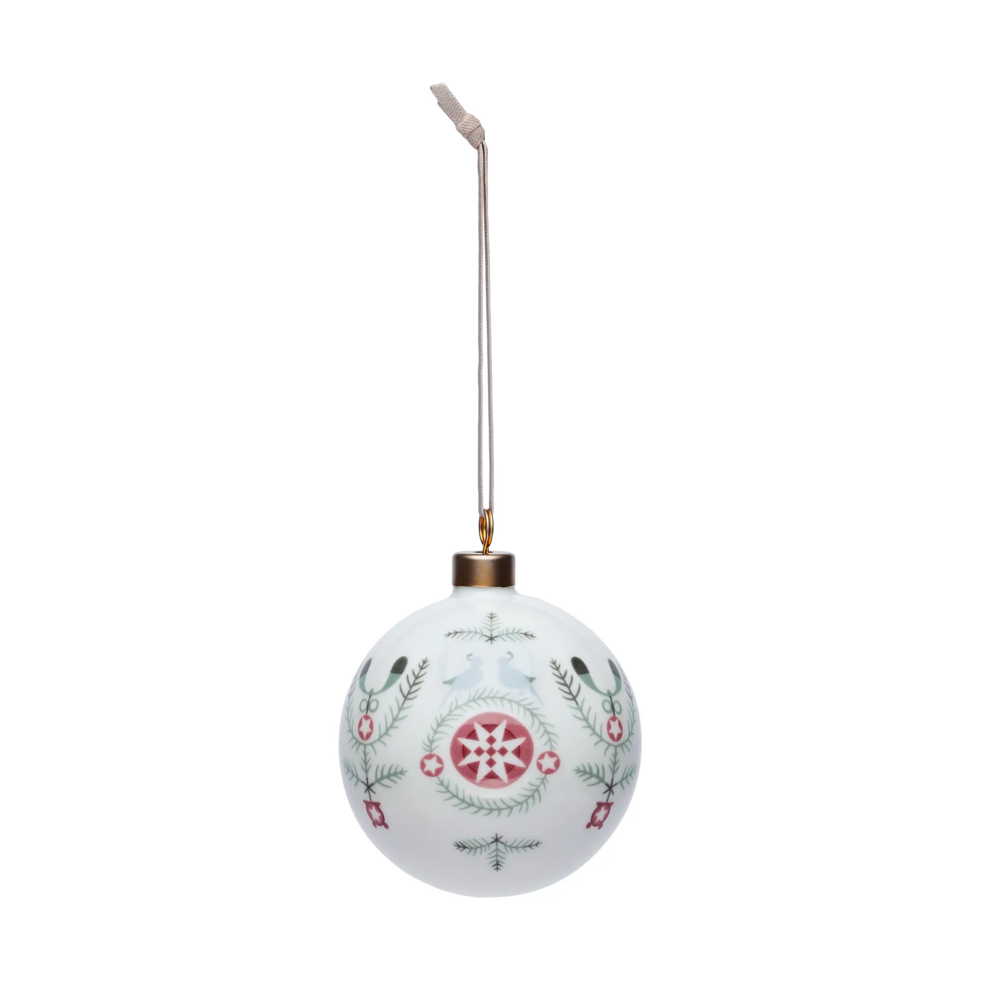 Rörstrand Swedish Grace Winter joulukuusenpallo, Ø 8 cm Valkoinen