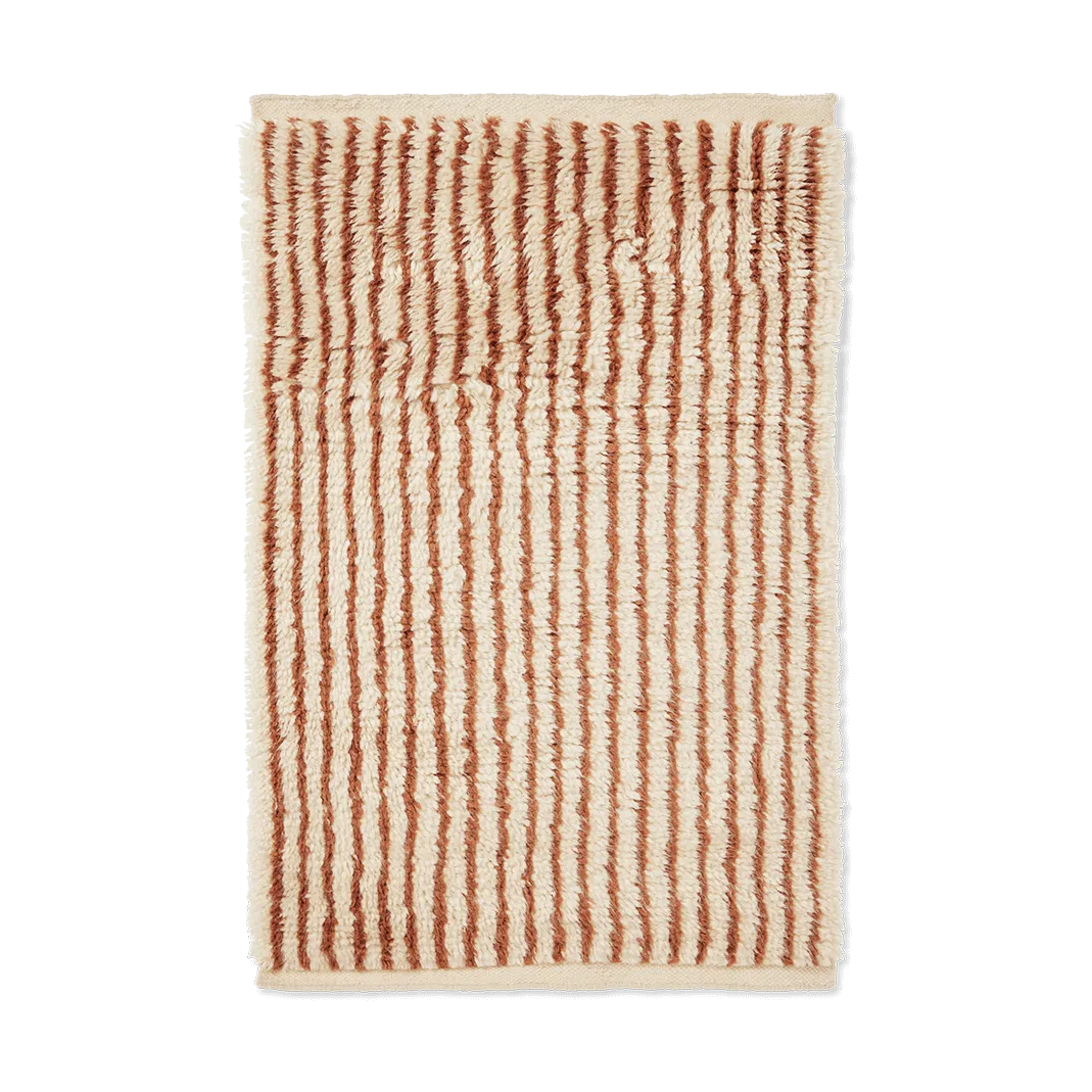 Ferm Living Kami matto Off white-red brown, 80x120 cm