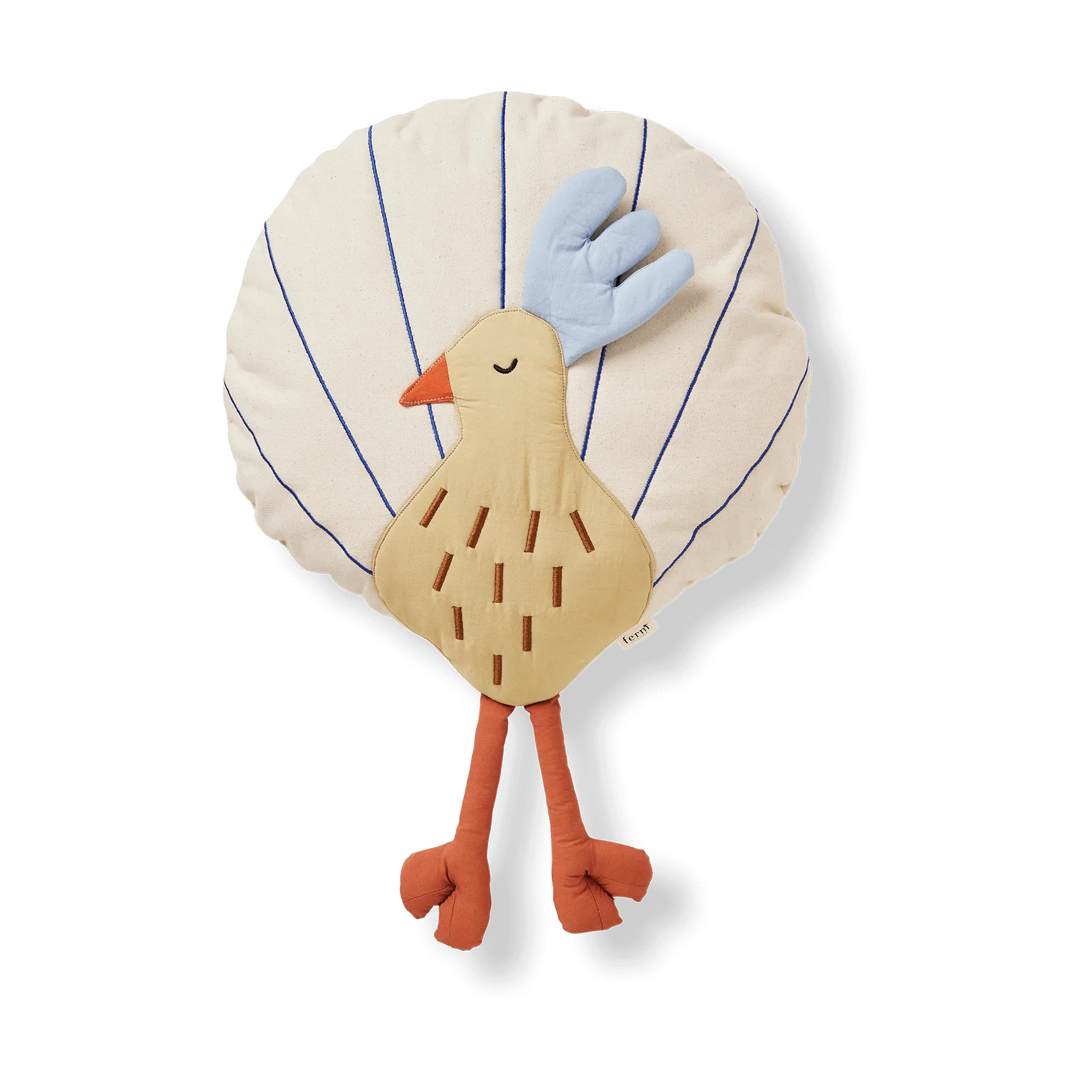 Ferm Living Peacock tyyny Silver Fern-undyed