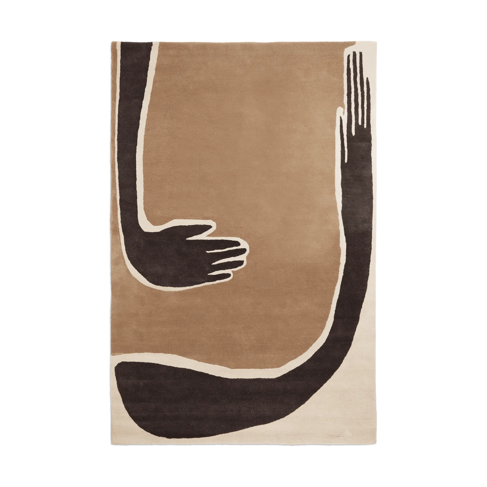 Ferm Living Pose matto Coffee-off white, 200x300 cm