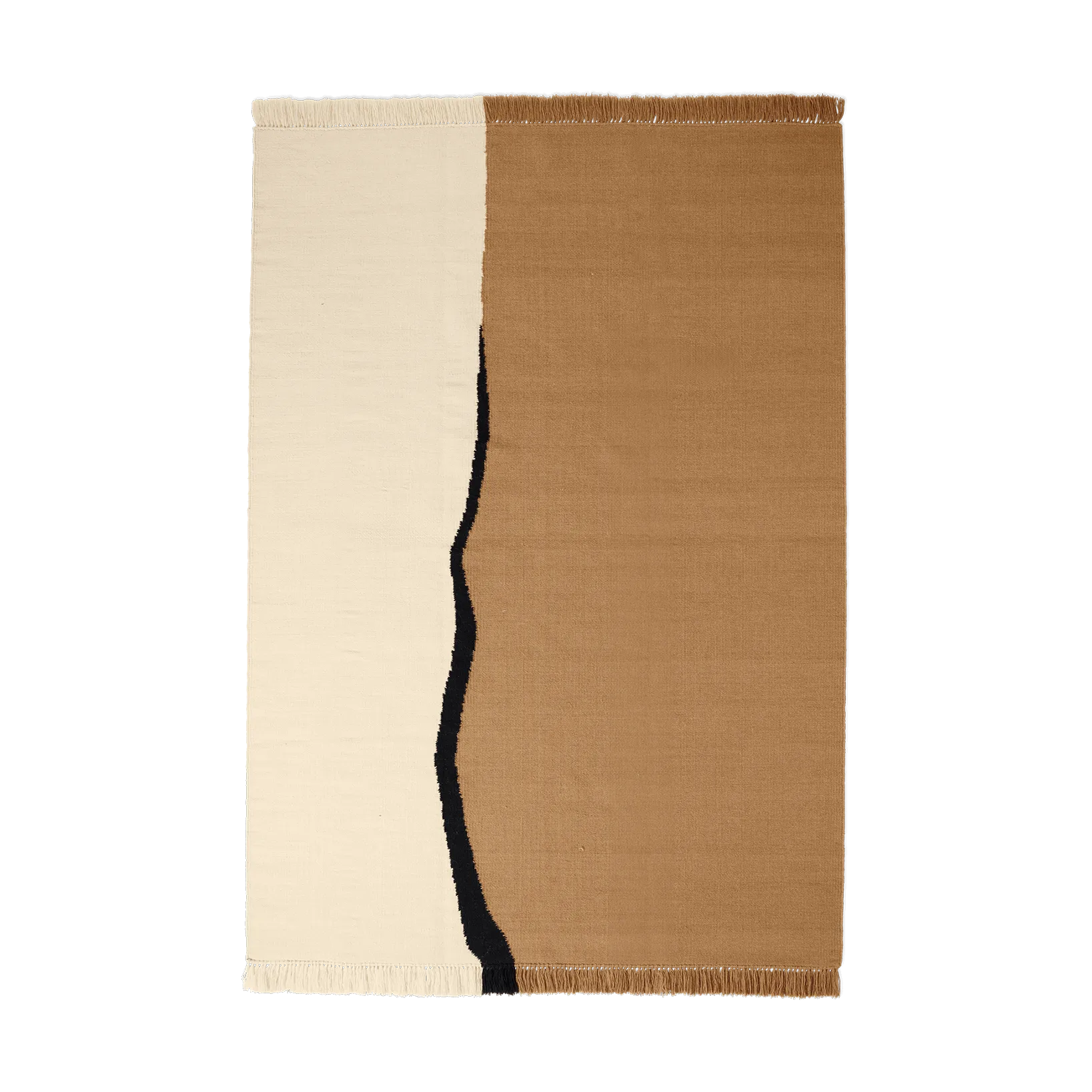 Ferm Living Soil Kelim matto Dark sand-off white, 170x240 cm