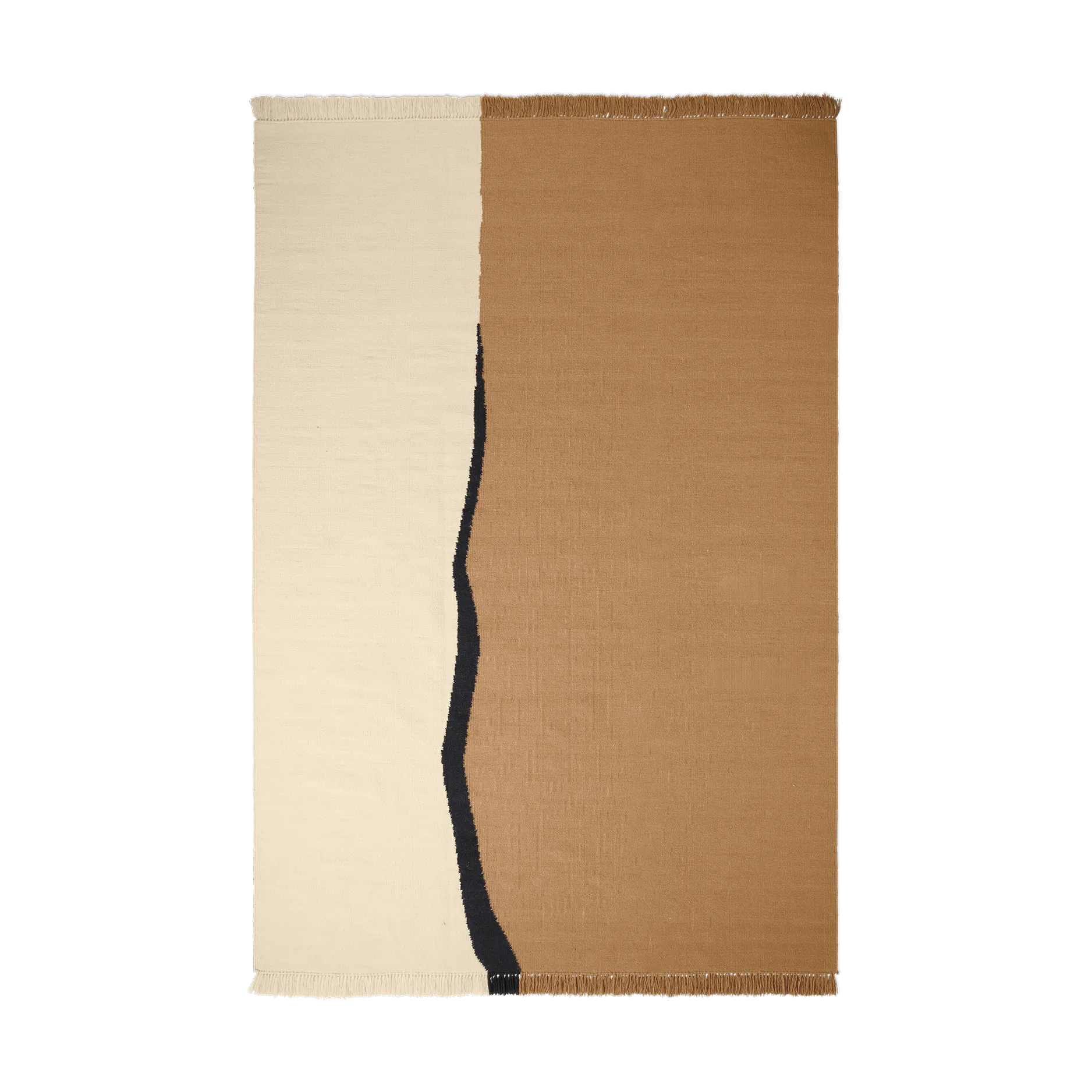 Ferm Living Soil Kelim matto Dark sand-off white, 200x300 cm